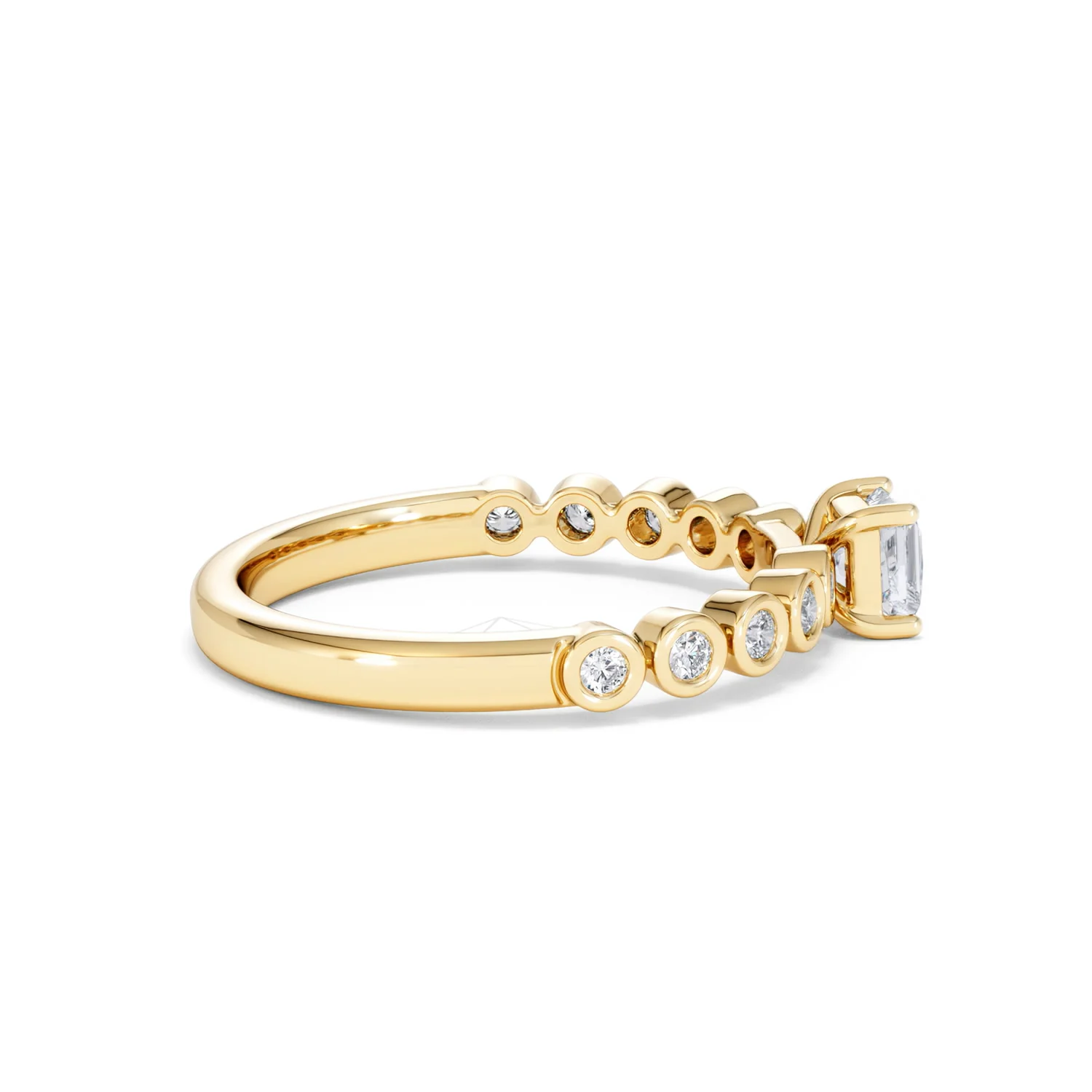 Entwine 0.30ct Princess Cut Lab Diamond Solitaire Engagement Ring with Side Stones in 18K Gold Vermeil - Image 29