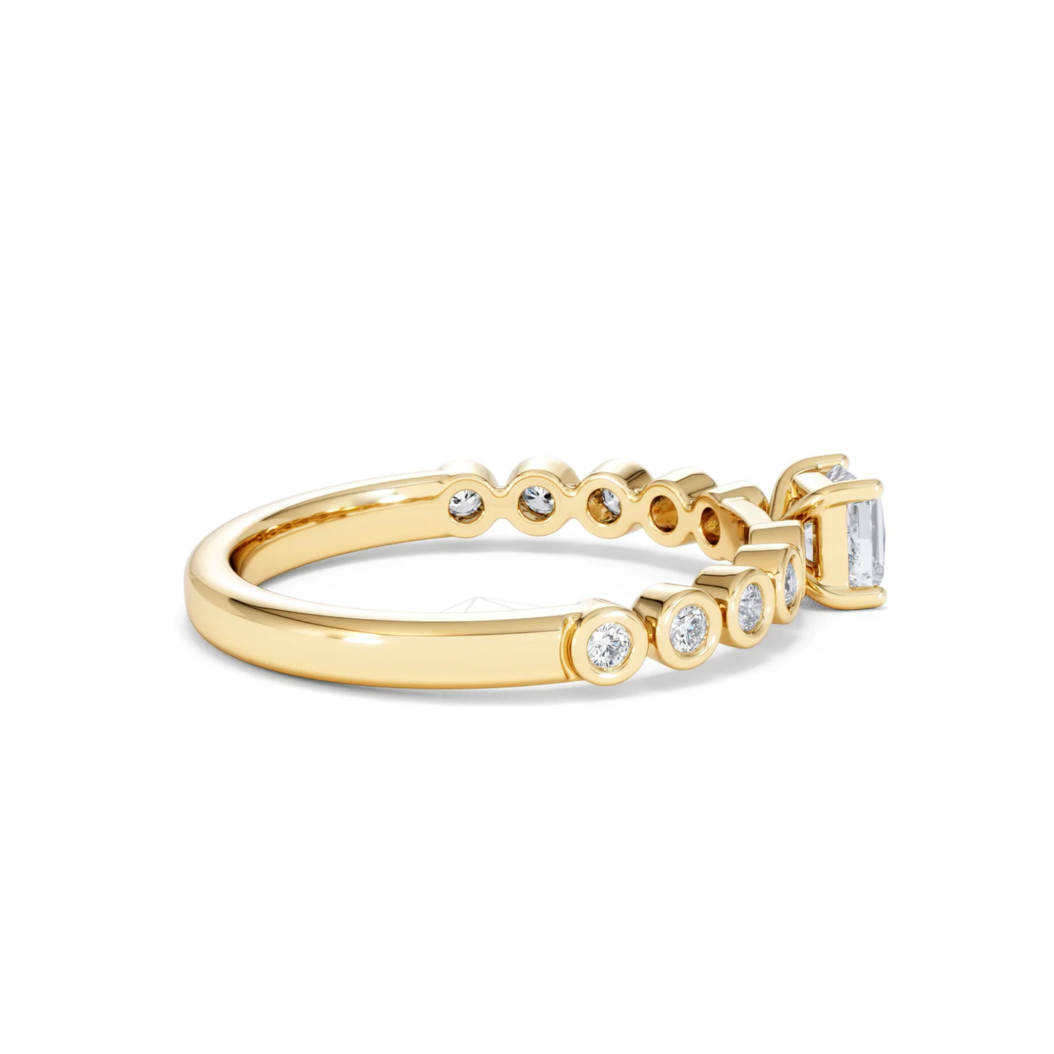 Entwine 0.30ct Princess Cut Lab Diamond Solitaire Engagement Ring with Side Stones in 18K Gold Vermeil - Image 30