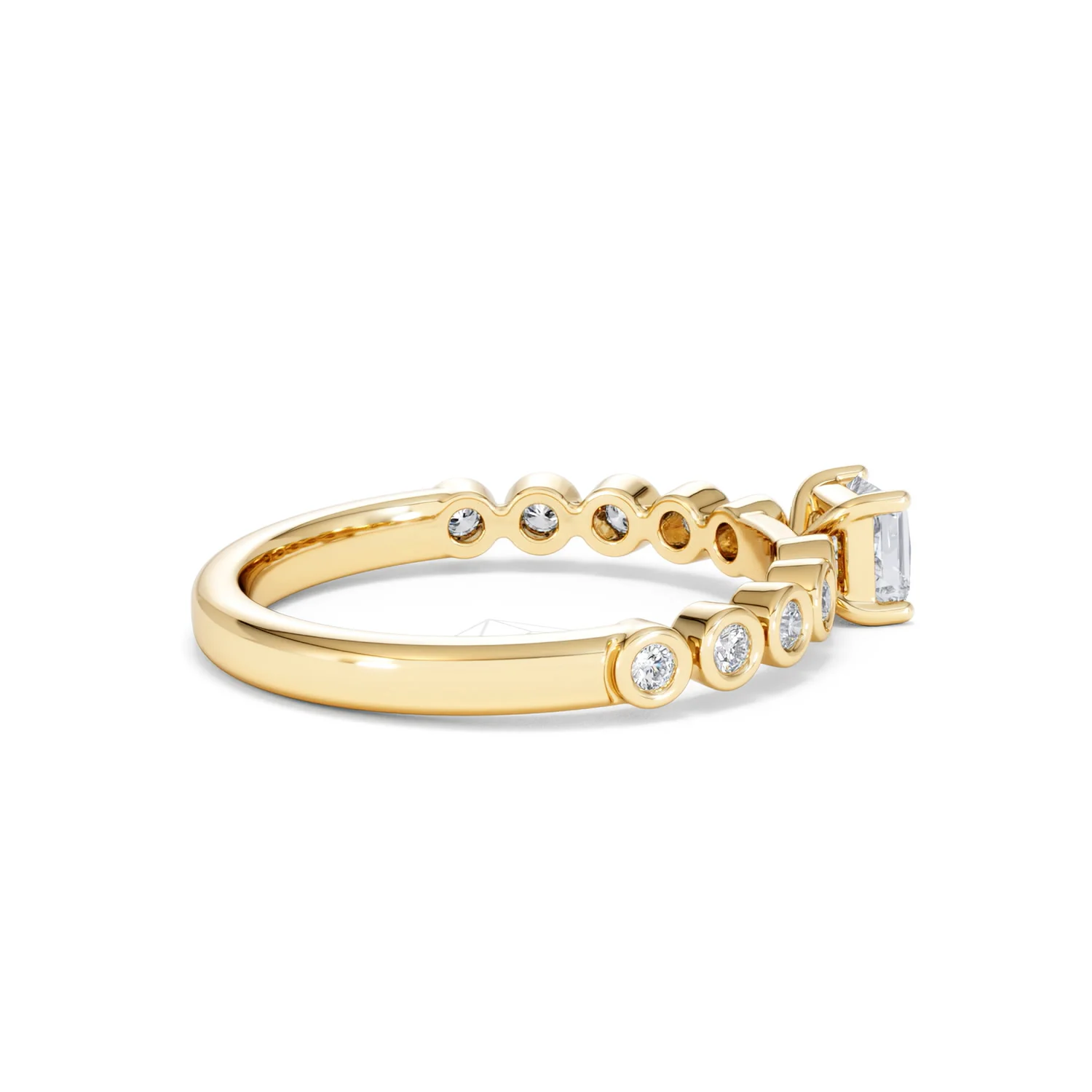 Entwine 0.30ct Princess Cut Lab Diamond Solitaire Engagement Ring with Side Stones in 18K Gold Vermeil - Image 31
