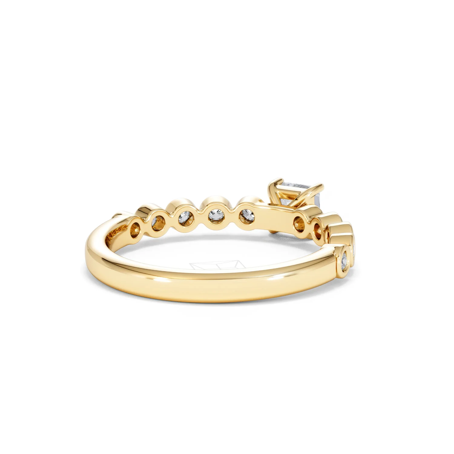 Entwine 0.30ct Princess Cut Lab Diamond Solitaire Engagement Ring with Side Stones in 18K Gold Vermeil - Image 40