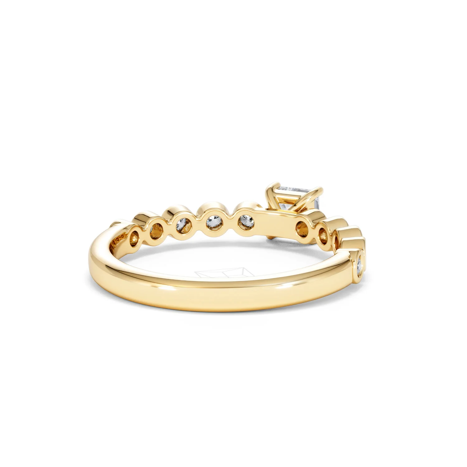 Entwine 0.30ct Princess Cut Lab Diamond Solitaire Engagement Ring with Side Stones in 18K Gold Vermeil - Image 41