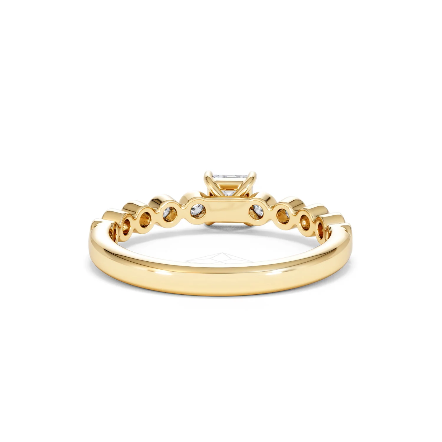 Entwine 0.30ct Princess Cut Lab Diamond Solitaire Engagement Ring with Side Stones in 18K Gold Vermeil - Image 46