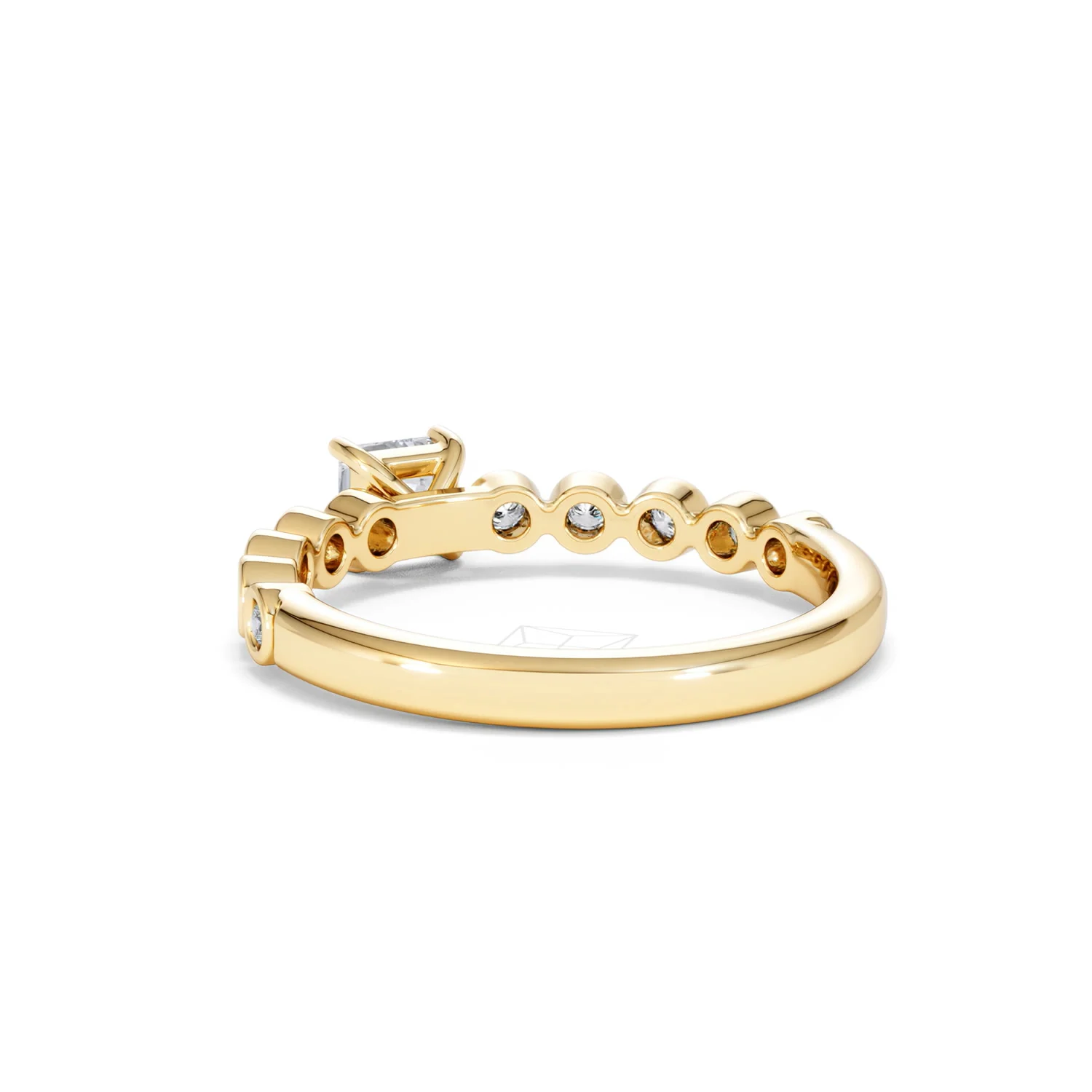 Entwine 0.30ct Princess Cut Lab Diamond Solitaire Engagement Ring with Side Stones in 18K Gold Vermeil - Image 53