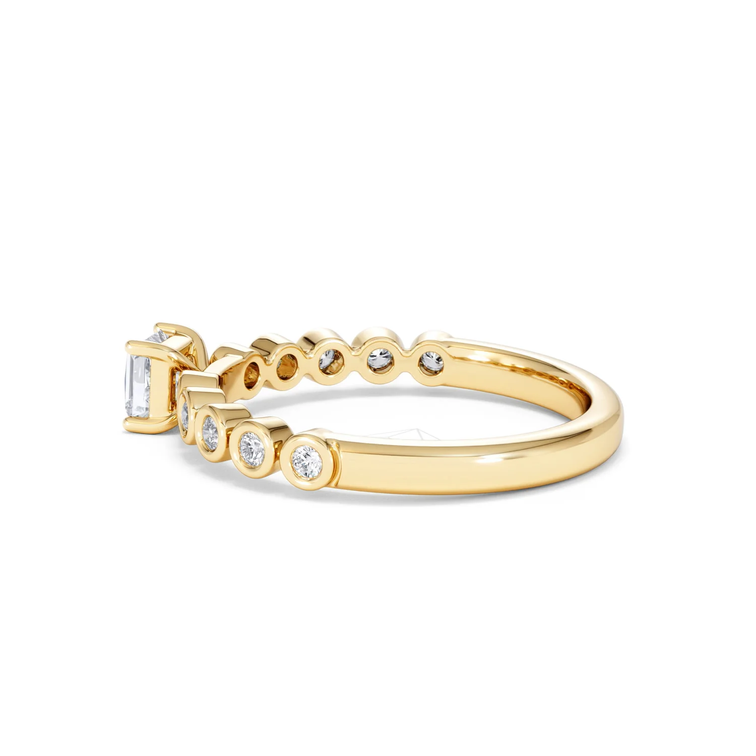 Entwine 0.30ct Princess Cut Lab Diamond Solitaire Engagement Ring with Side Stones in 18K Gold Vermeil - Image 63