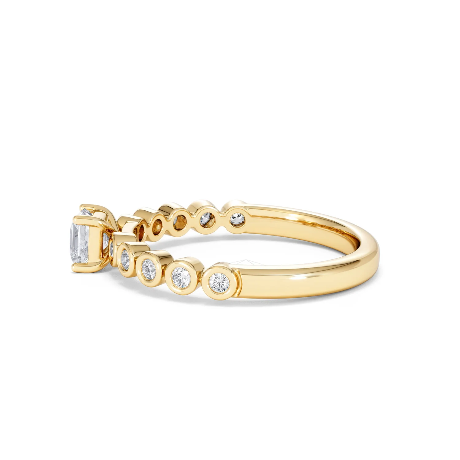 Entwine 0.30ct Princess Cut Lab Diamond Solitaire Engagement Ring with Side Stones in 18K Gold Vermeil - Image 66