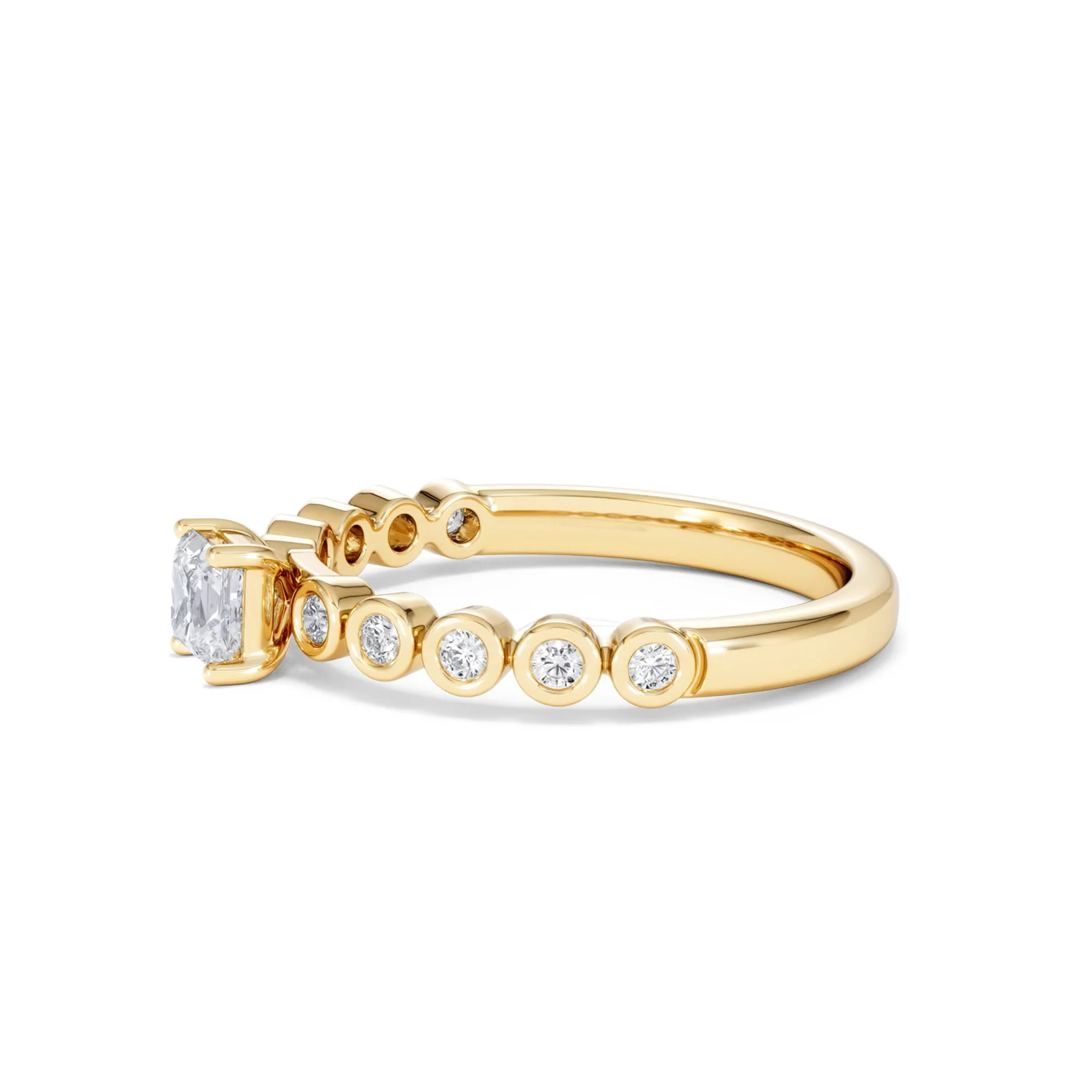 Entwine 0.30ct Princess Cut Lab Diamond Solitaire Engagement Ring with Side Stones in 18K Gold Vermeil - Image 71