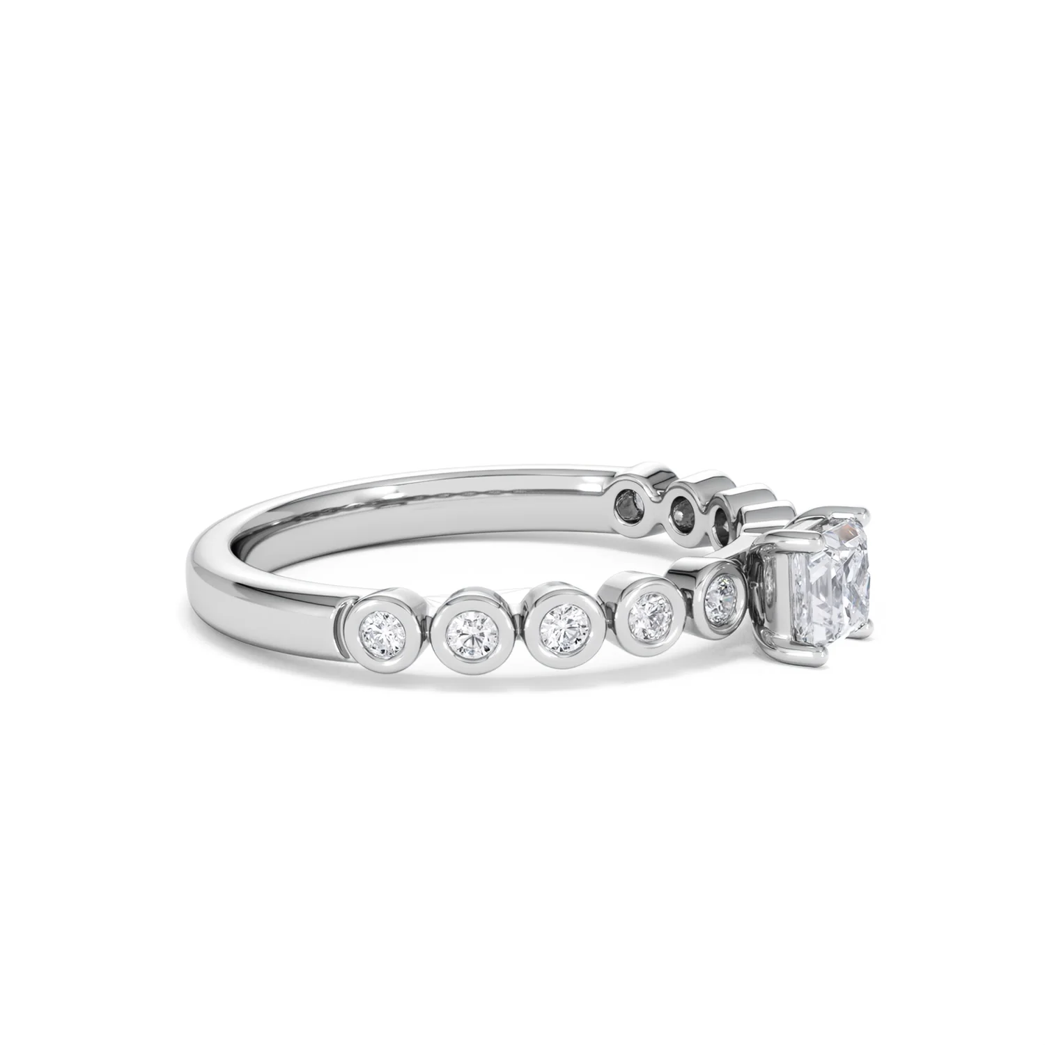 Entwine 0.30ct Princess Cut Lab Diamond Solitaire Engagement Ring with Side Stones in Sterling Silver - Image 21