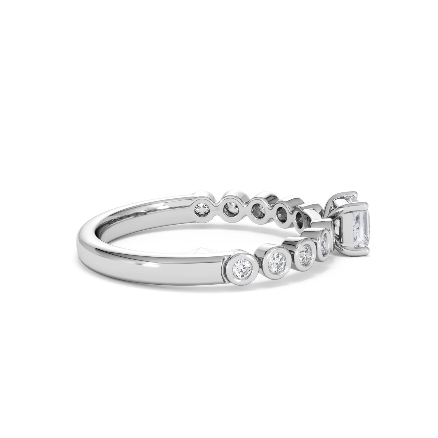 Entwine 0.30ct Princess Cut Lab Diamond Solitaire Engagement Ring with Side Stones in Sterling Silver - Image 29