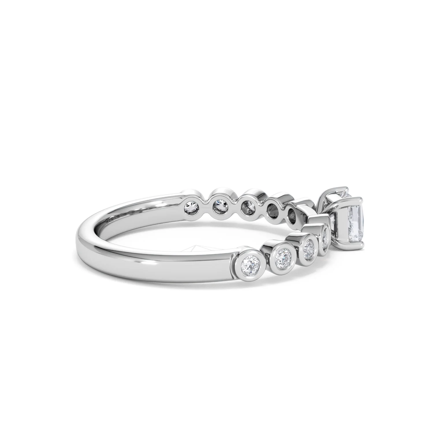 Entwine 0.30ct Princess Cut Lab Diamond Solitaire Engagement Ring with Side Stones in Sterling Silver - Image 30