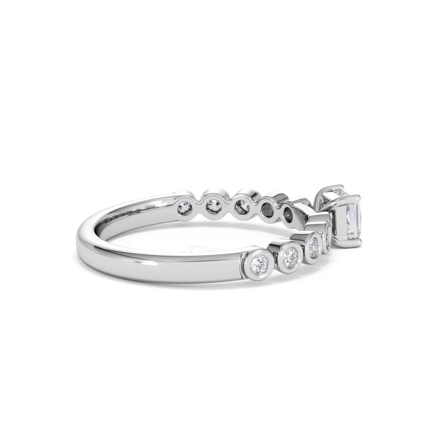Entwine 0.30ct Princess Cut Lab Diamond Solitaire Engagement Ring with Side Stones in Sterling Silver - Image 31
