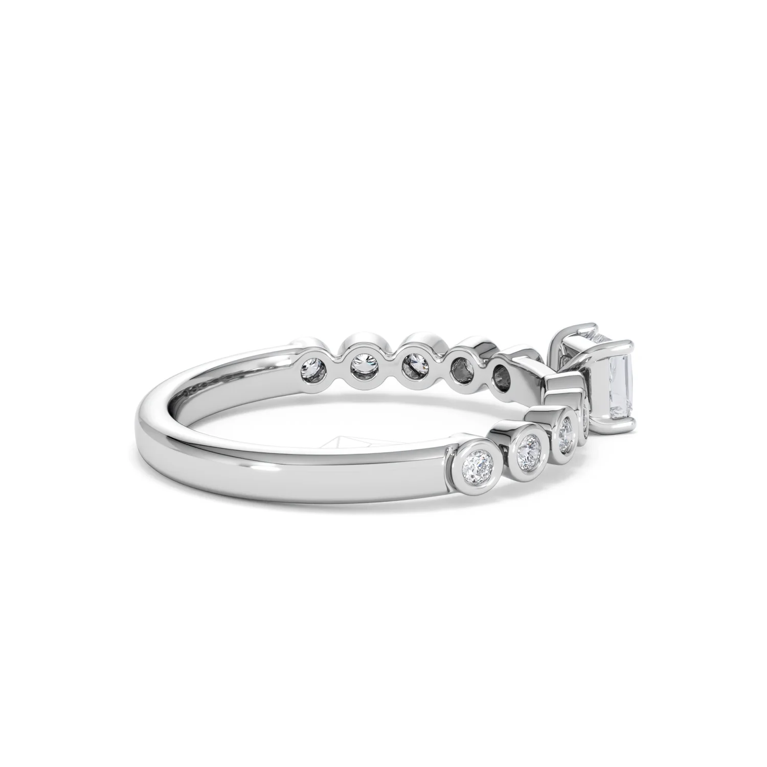 Entwine 0.30ct Princess Cut Lab Diamond Solitaire Engagement Ring with Side Stones in Sterling Silver - Image 32