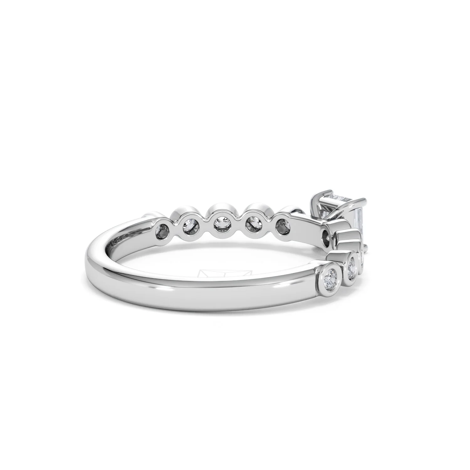 Entwine 0.30ct Princess Cut Lab Diamond Solitaire Engagement Ring with Side Stones in Sterling Silver - Image 36