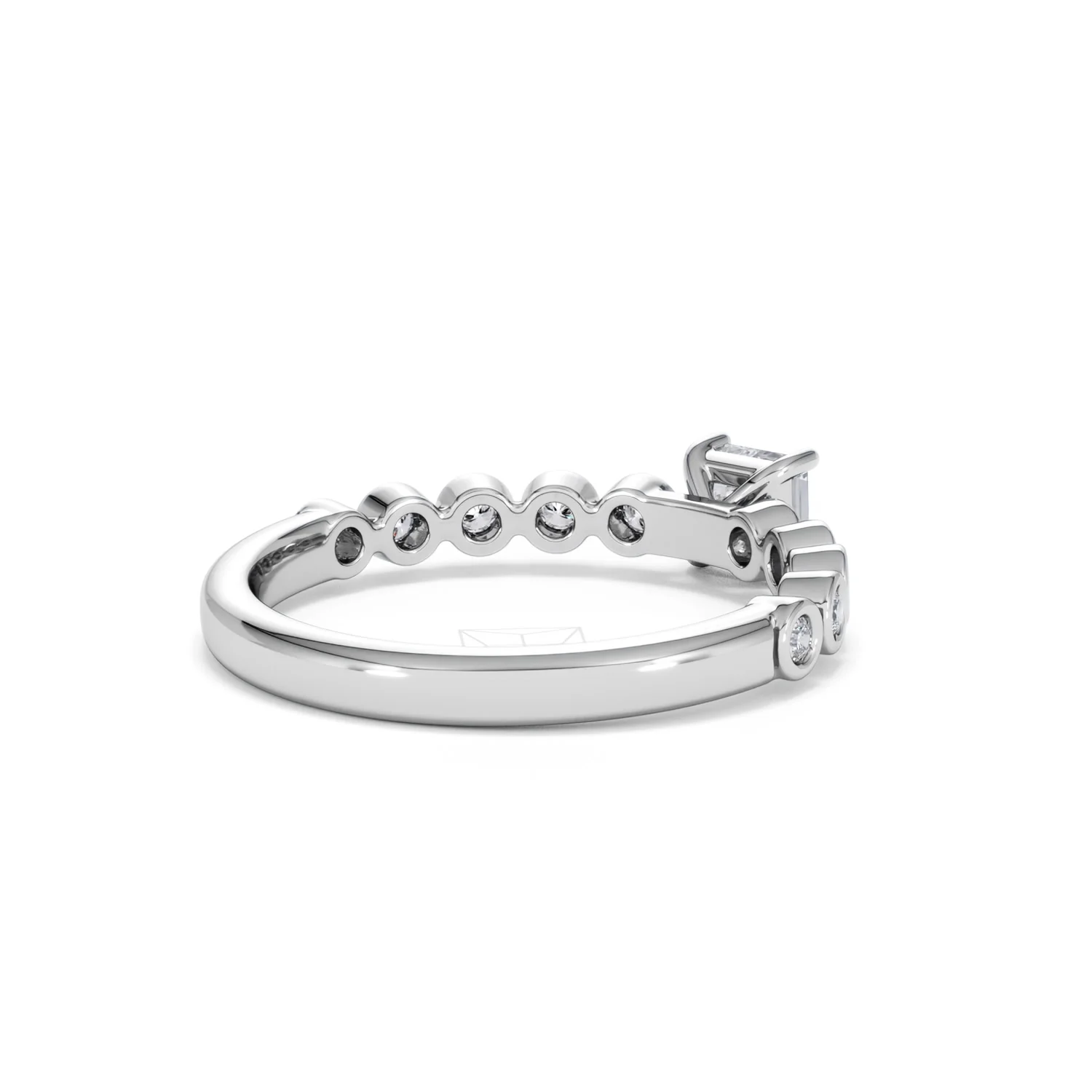 Entwine 0.30ct Princess Cut Lab Diamond Solitaire Engagement Ring with Side Stones in Sterling Silver - Image 38