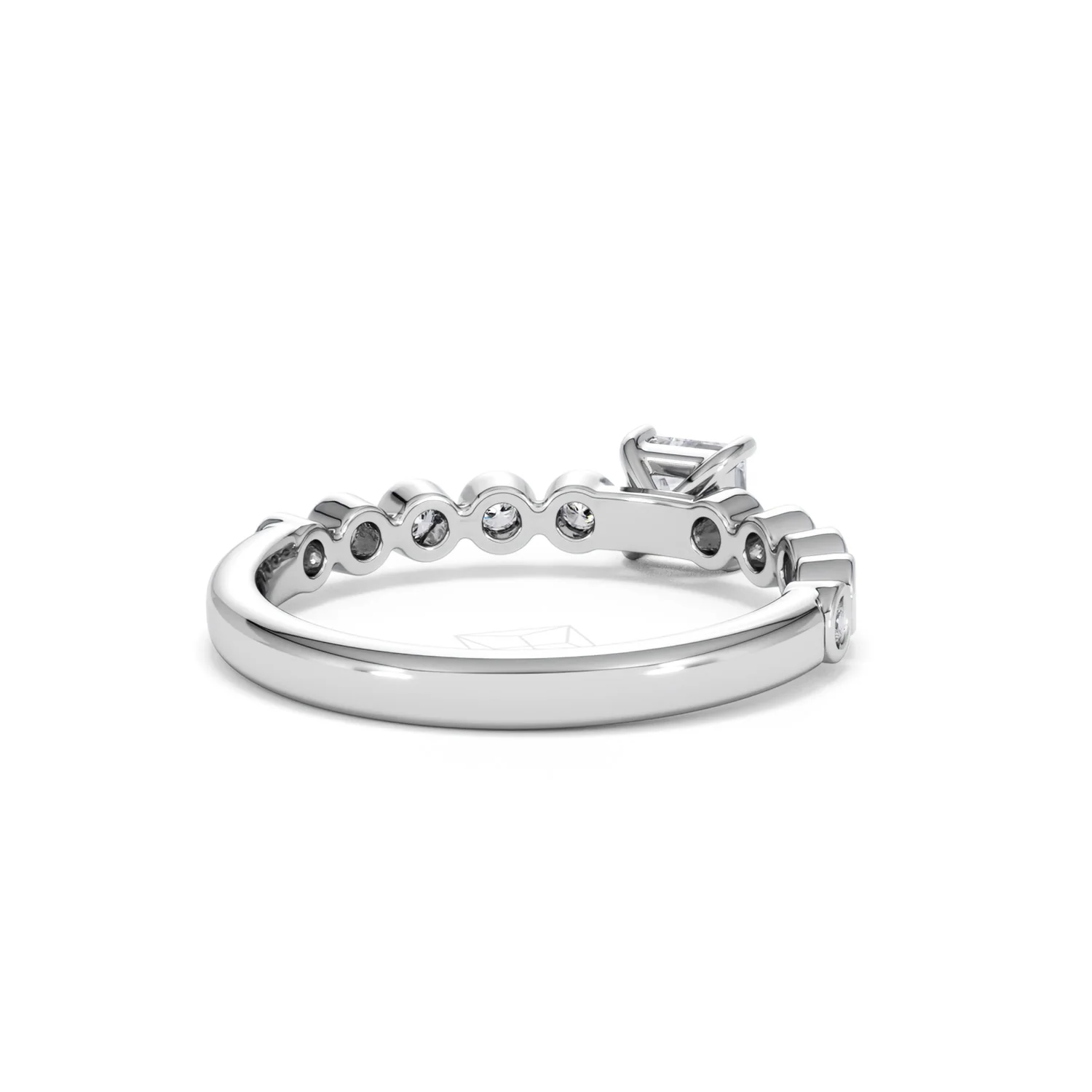 Entwine 0.30ct Princess Cut Lab Diamond Solitaire Engagement Ring with Side Stones in Sterling Silver - Image 41