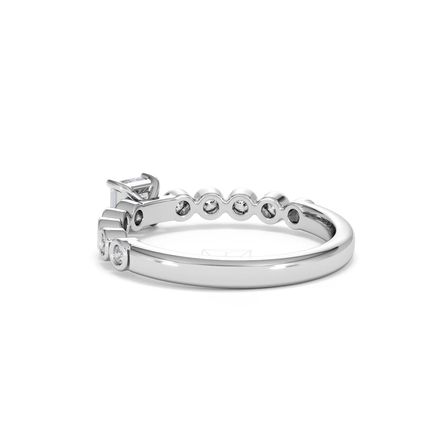Entwine 0.30ct Princess Cut Lab Diamond Solitaire Engagement Ring with Side Stones in Sterling Silver - Image 56