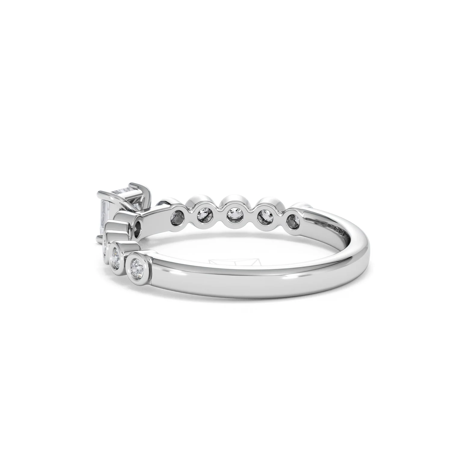 Entwine 0.30ct Princess Cut Lab Diamond Solitaire Engagement Ring with Side Stones in Sterling Silver - Image 58