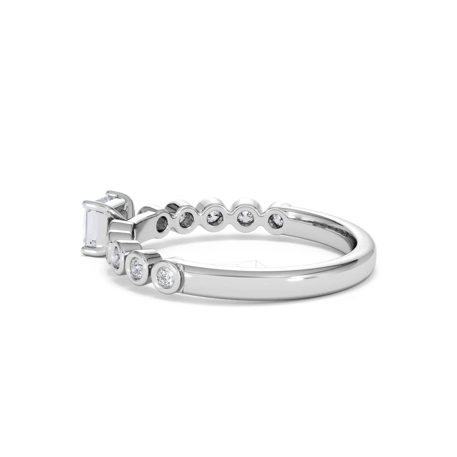 Entwine 0.30ct Princess Cut Lab Diamond Solitaire Engagement Ring with Side Stones in Sterling Silver - Image 61