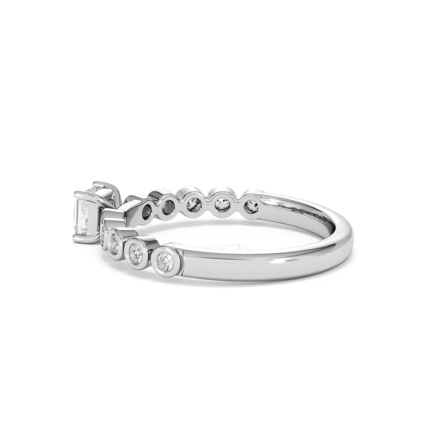Entwine 0.30ct Princess Cut Lab Diamond Solitaire Engagement Ring with Side Stones in Sterling Silver - Image 62