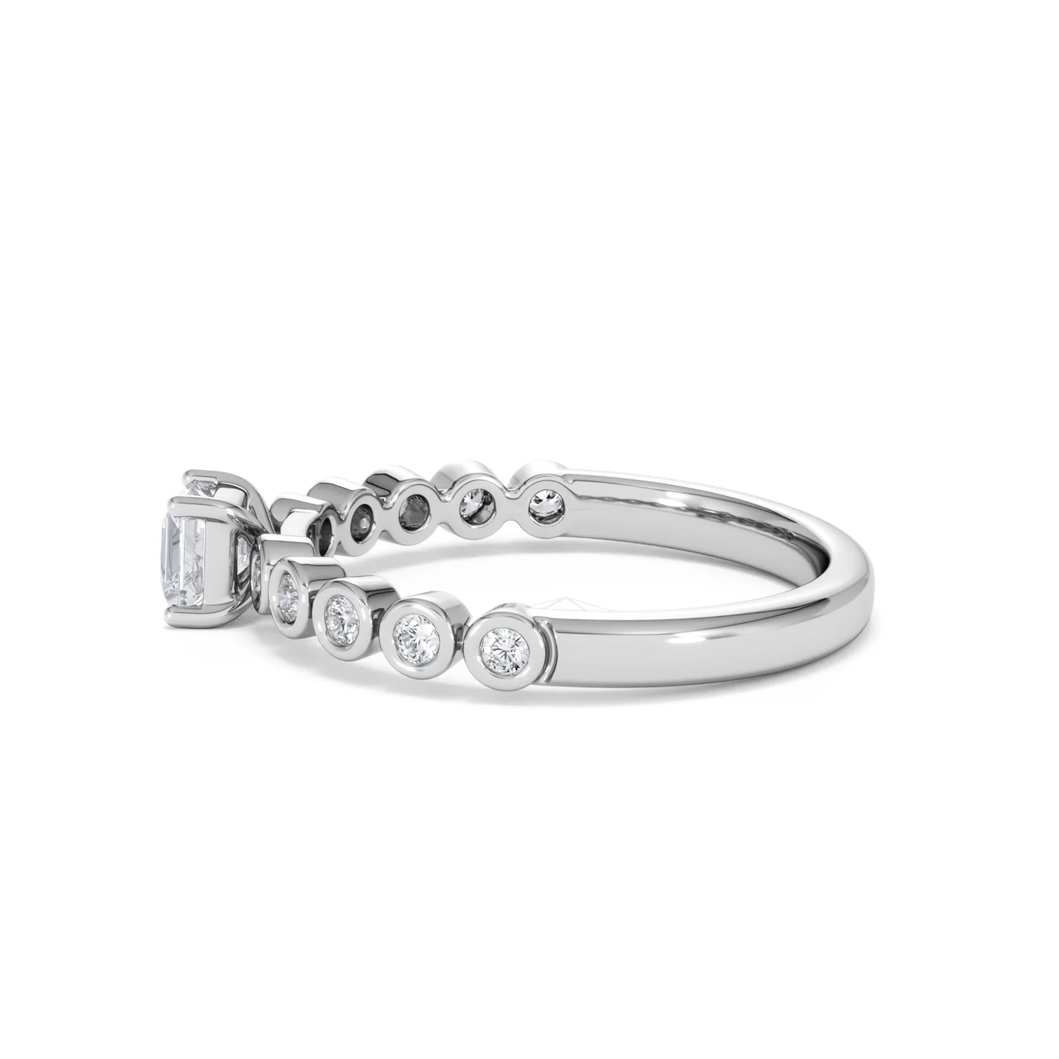Entwine 0.30ct Princess Cut Lab Diamond Solitaire Engagement Ring with Side Stones in Sterling Silver - Image 66