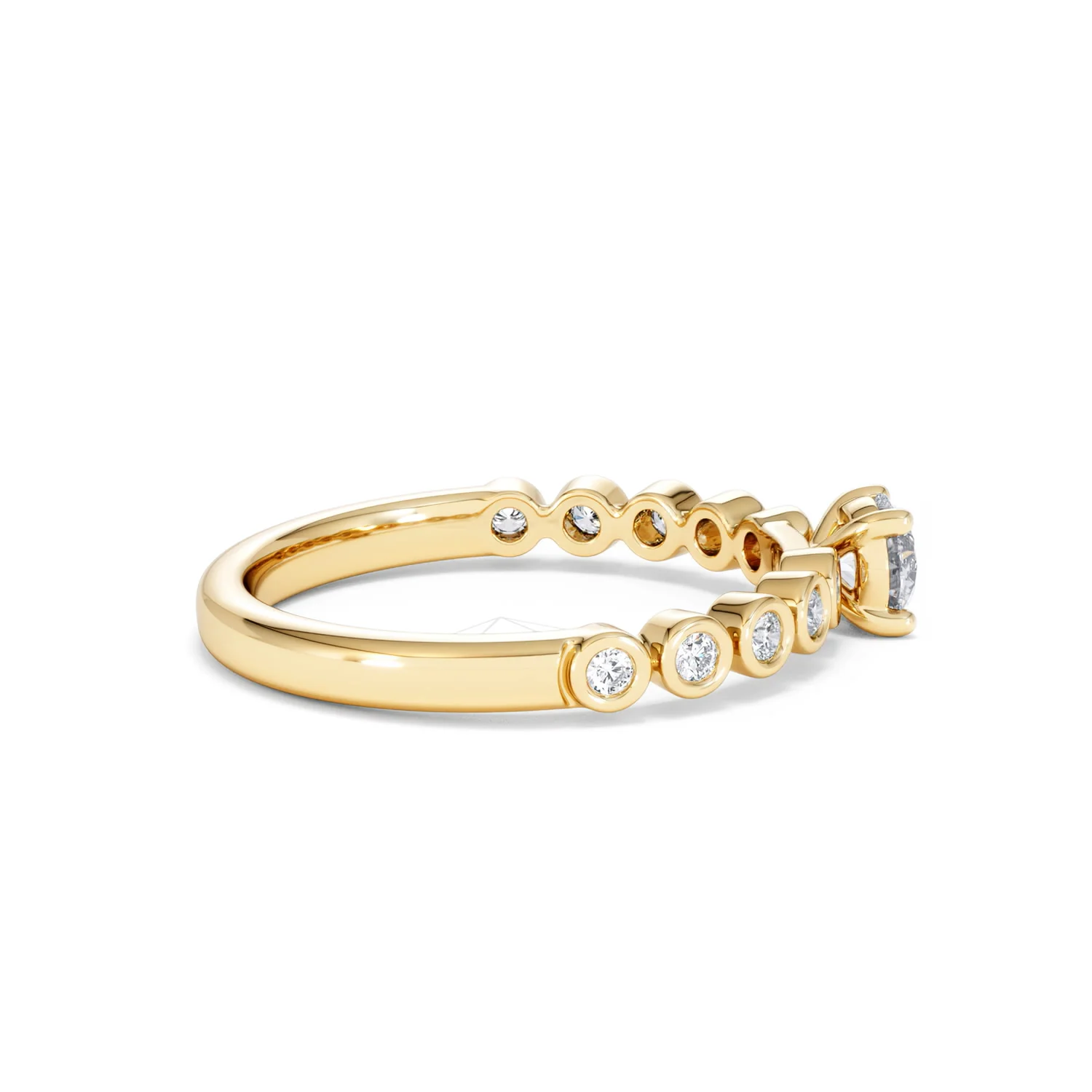 Entwine 0.30ct Round Cut Lab Diamond Solitaire Engagement Ring with Side Stones in 18K Gold Vermeil - Image 29