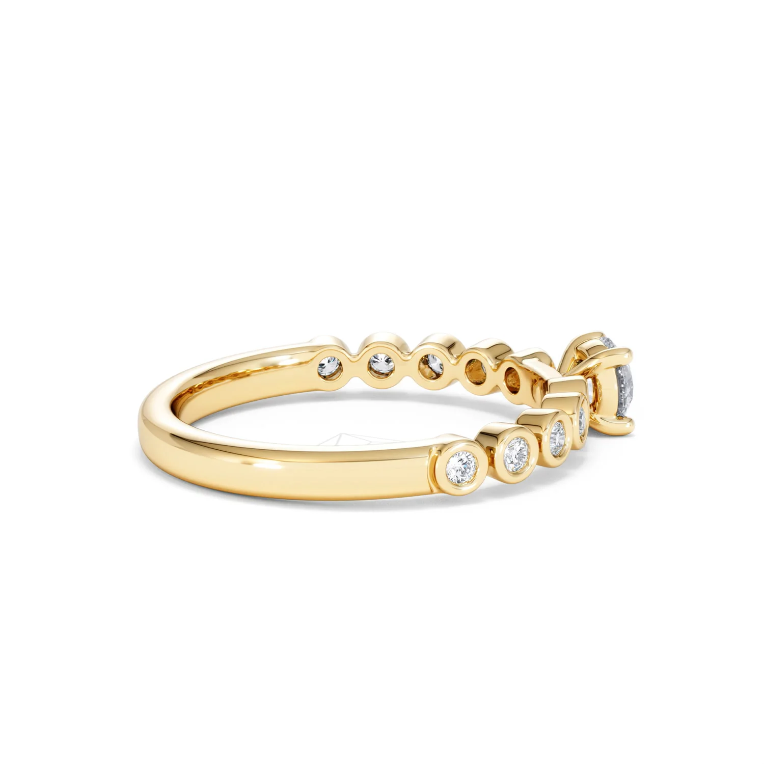 Entwine 0.30ct Round Cut Lab Diamond Solitaire Engagement Ring with Side Stones in 18K Gold Vermeil - Image 31