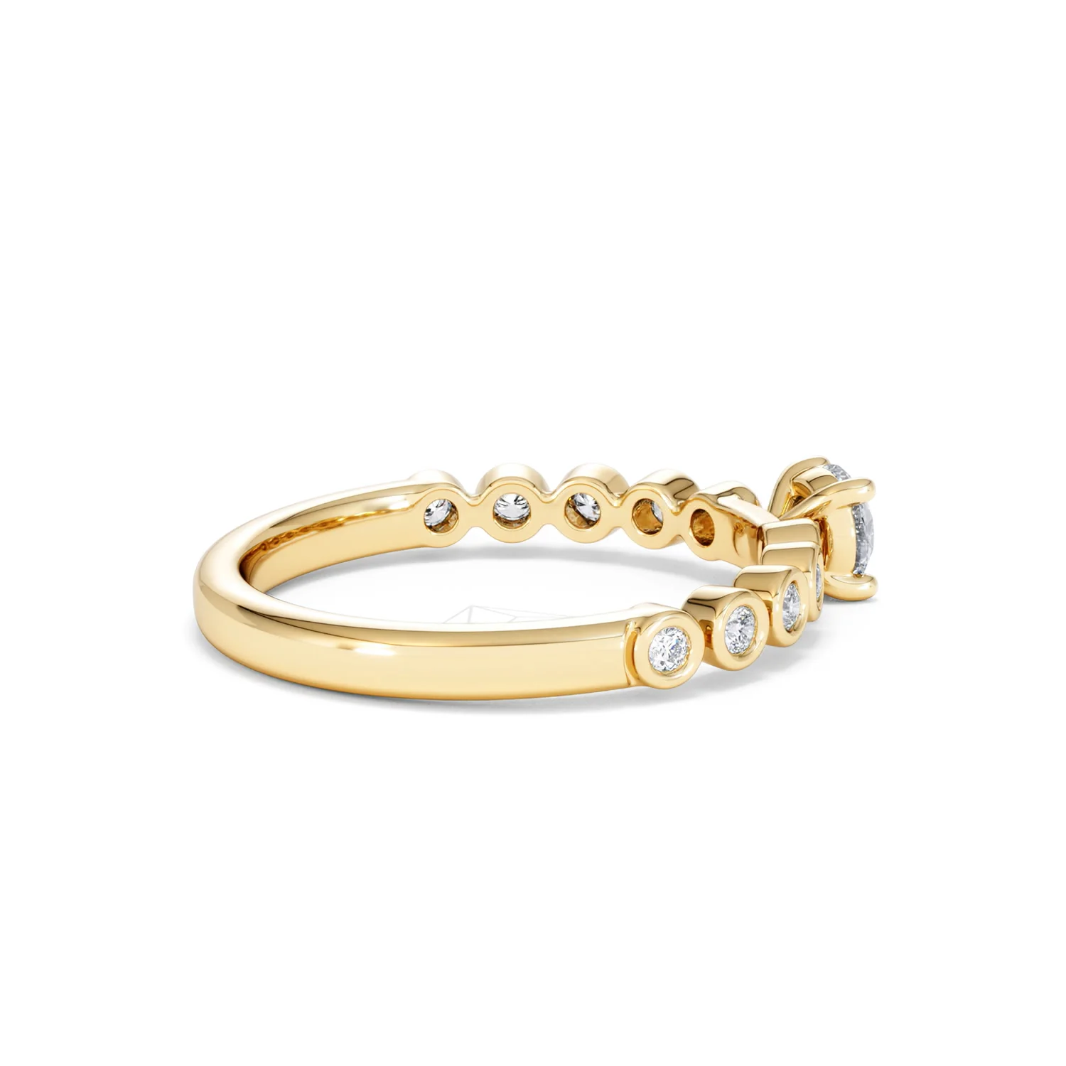 Entwine 0.30ct Round Cut Lab Diamond Solitaire Engagement Ring with Side Stones in 18K Gold Vermeil - Image 32