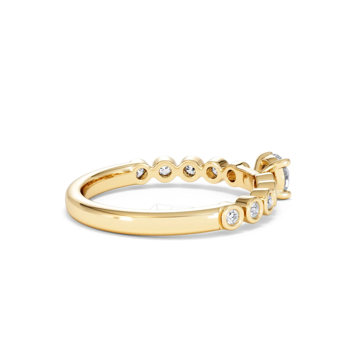 Entwine 0.30ct Round Cut Lab Diamond Solitaire Engagement Ring with Side Stones in 18K Gold Vermeil - Image 33