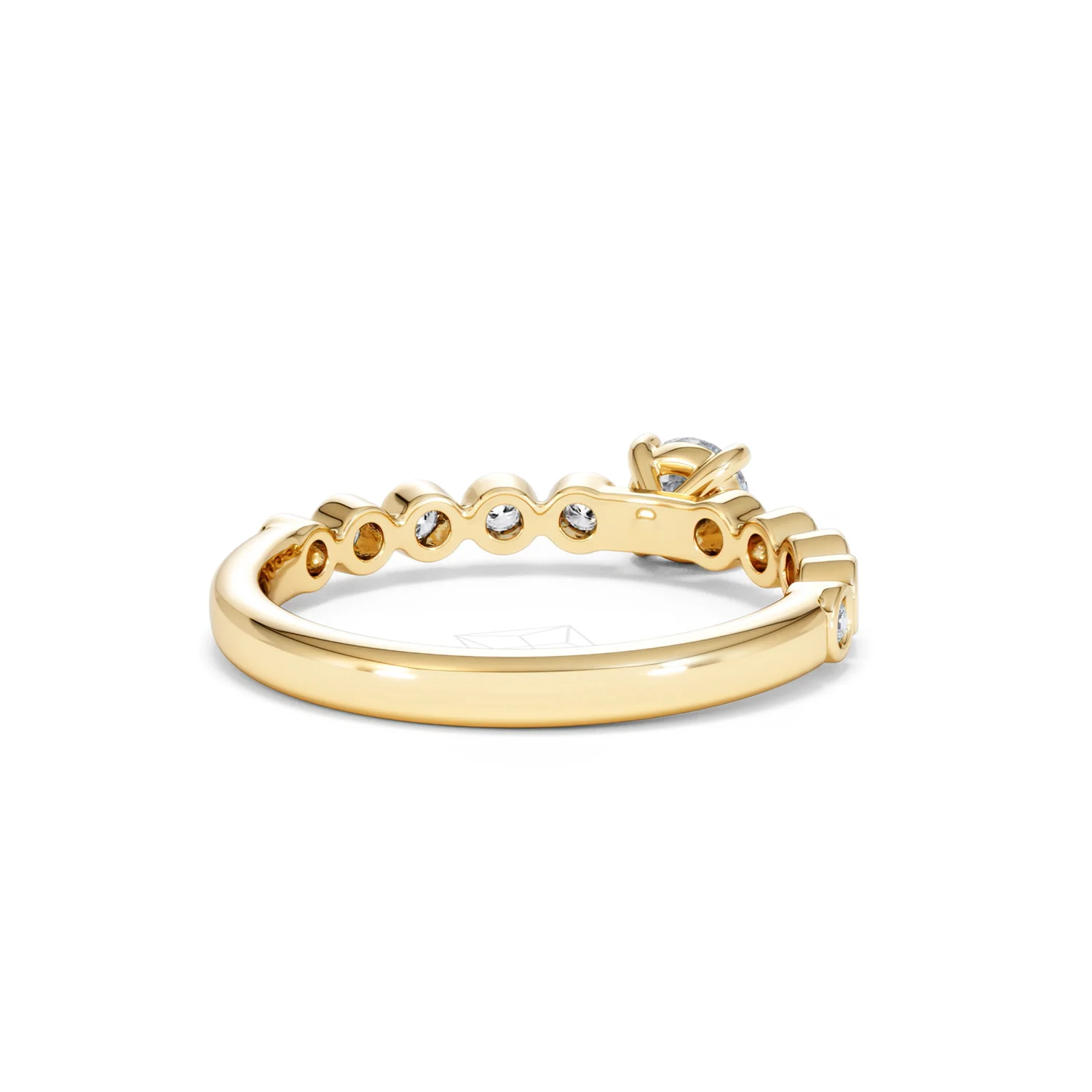 Entwine 0.30ct Round Cut Lab Diamond Solitaire Engagement Ring with Side Stones in 18K Gold Vermeil - Image 41