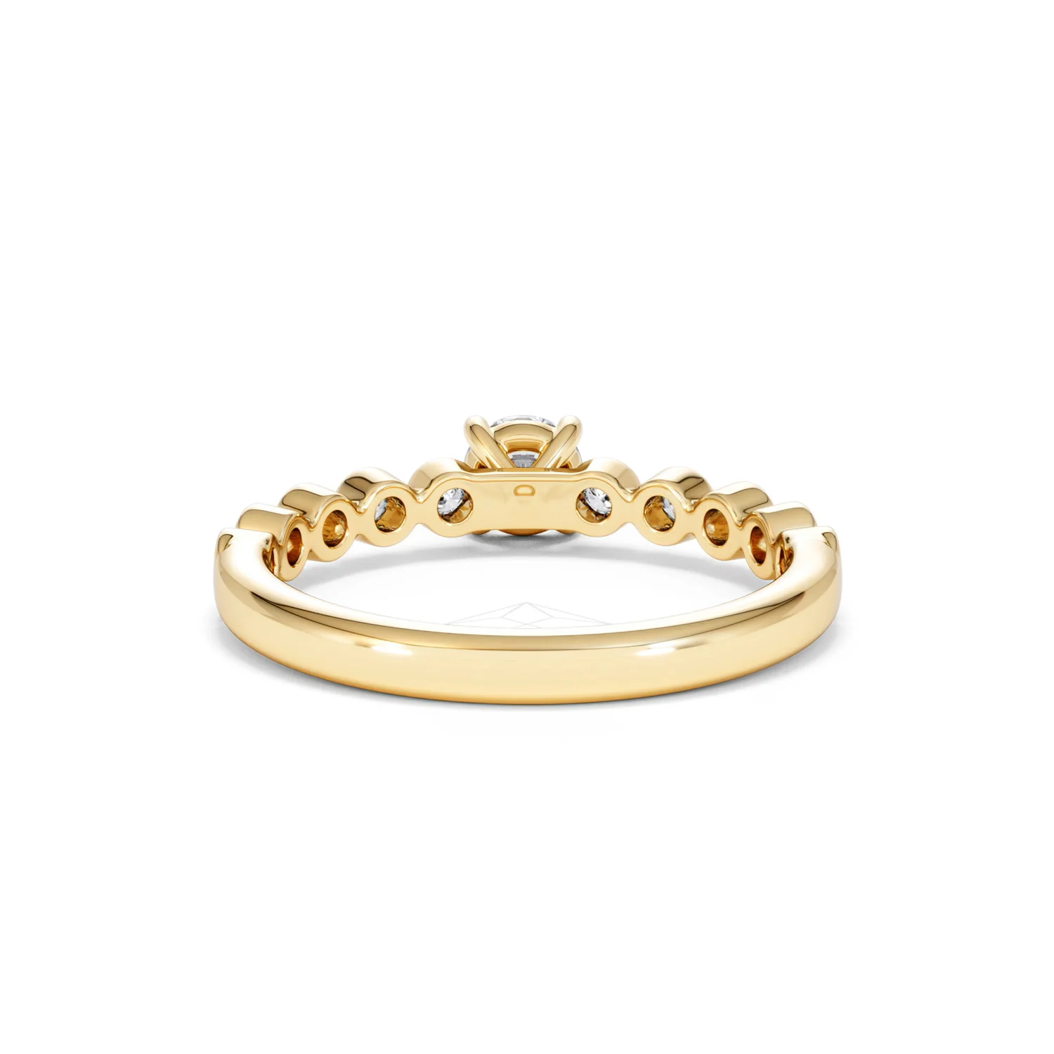 Entwine 0.30ct Round Cut Lab Diamond Solitaire Engagement Ring with Side Stones in 18K Gold Vermeil - Image 47