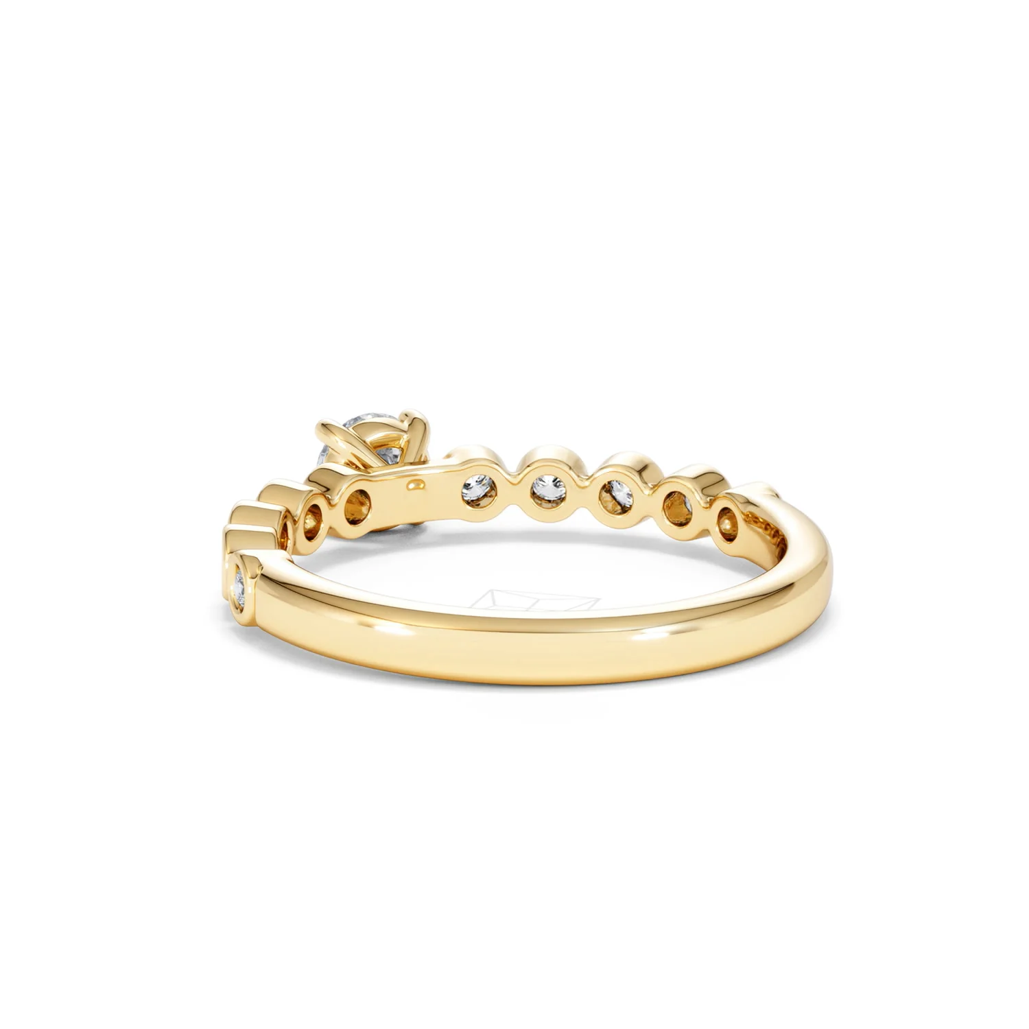 Entwine 0.30ct Round Cut Lab Diamond Solitaire Engagement Ring with Side Stones in 18K Gold Vermeil - Image 53