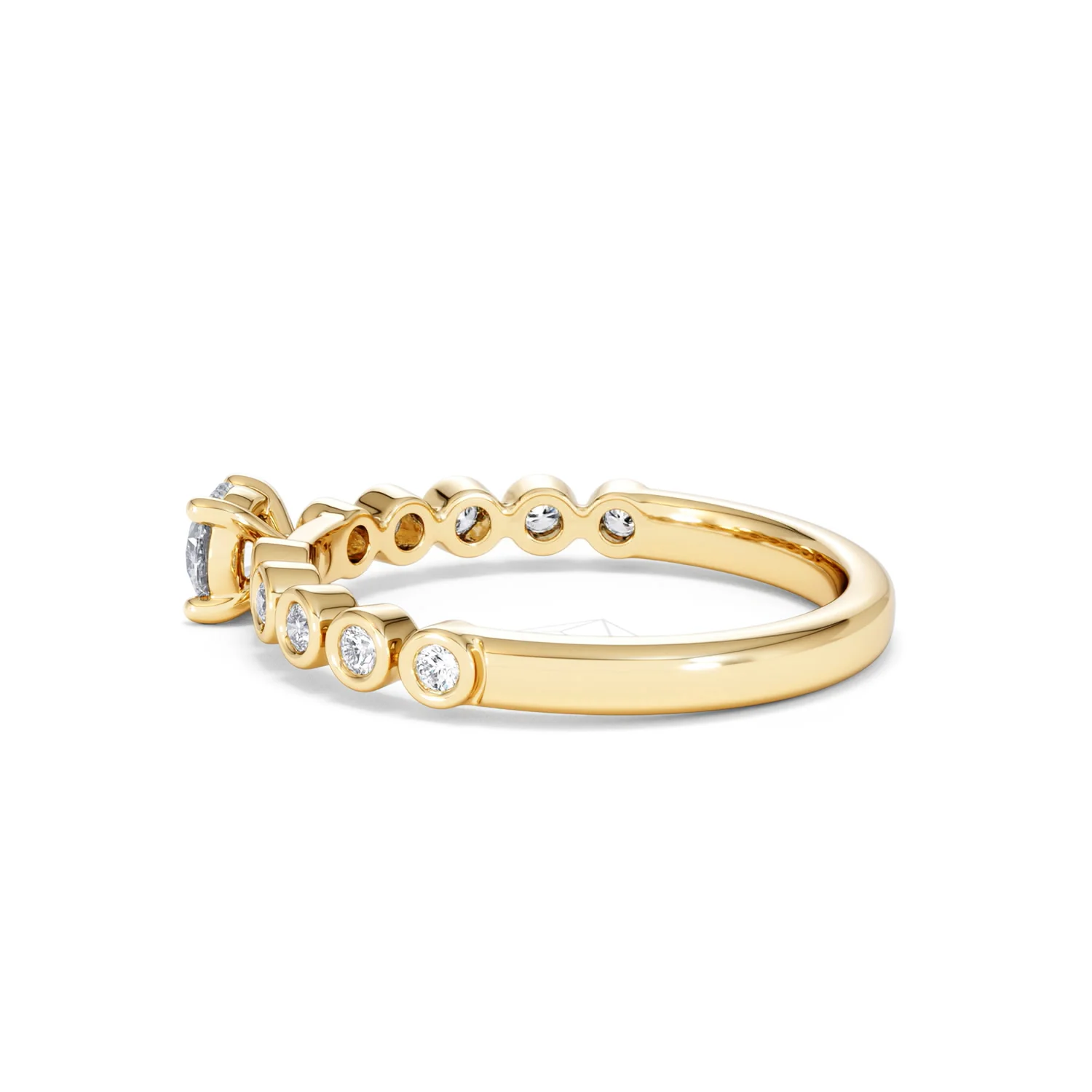 Entwine 0.30ct Round Cut Lab Diamond Solitaire Engagement Ring with Side Stones in 18K Gold Vermeil - Image 63