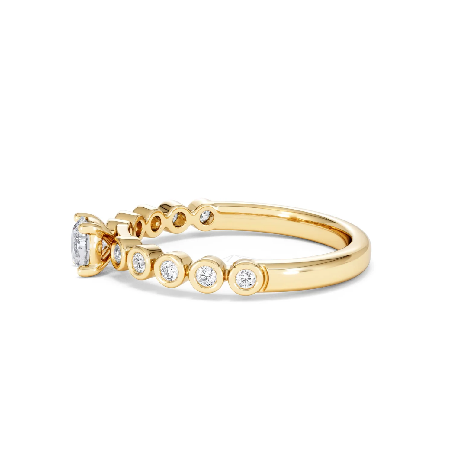 Entwine 0.30ct Round Cut Lab Diamond Solitaire Engagement Ring with Side Stones in 18K Gold Vermeil - Image 69
