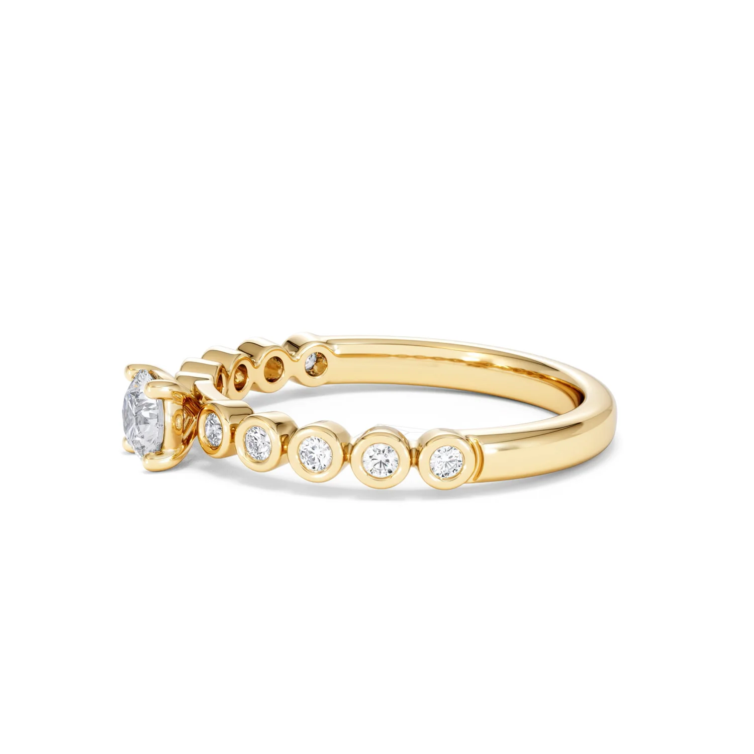 Entwine 0.30ct Round Cut Lab Diamond Solitaire Engagement Ring with Side Stones in 18K Gold Vermeil - Image 71