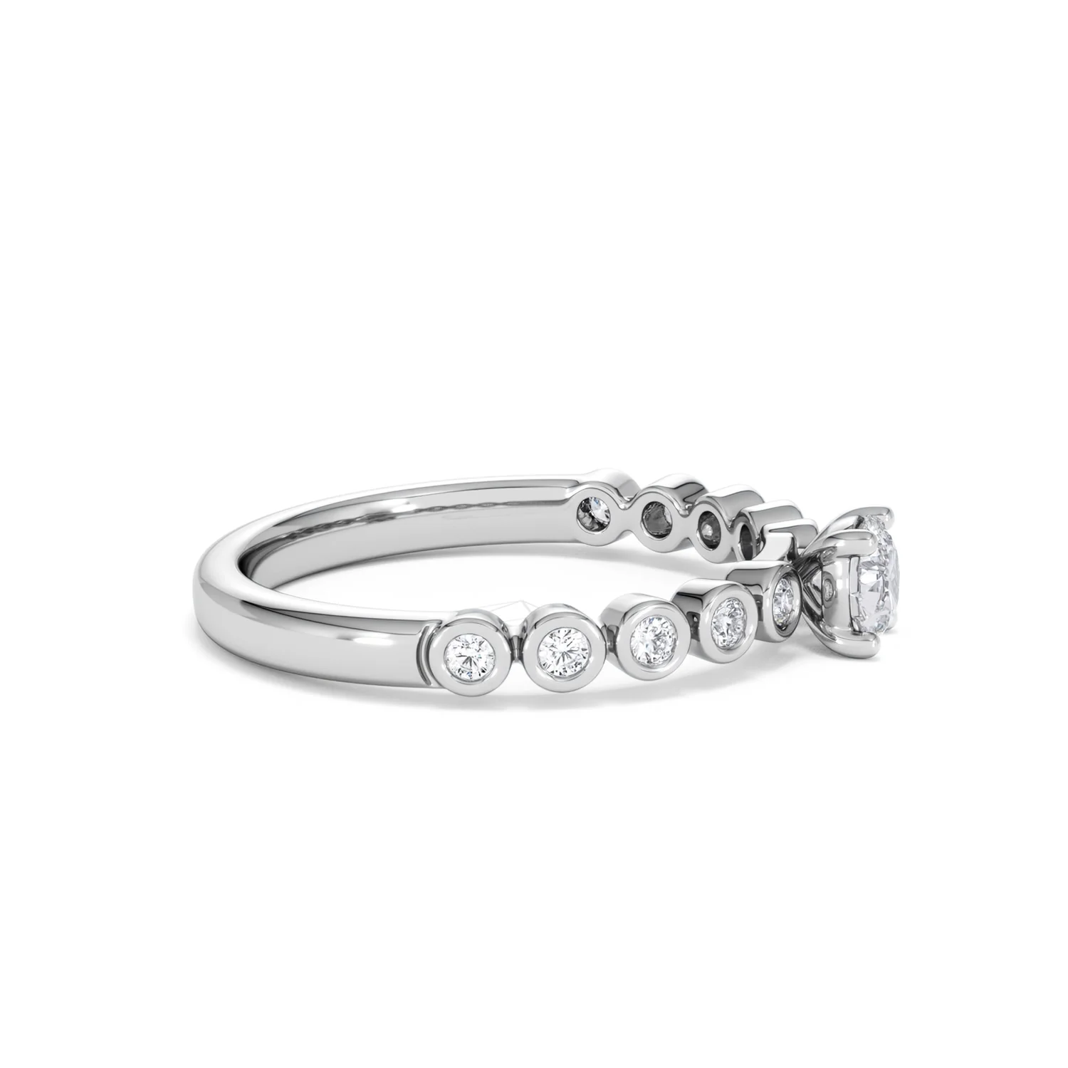 Entwine 0.30ct Round Cut Lab Diamond Solitaire Engagement Ring with Side Stones in Sterling Silver - Image 24