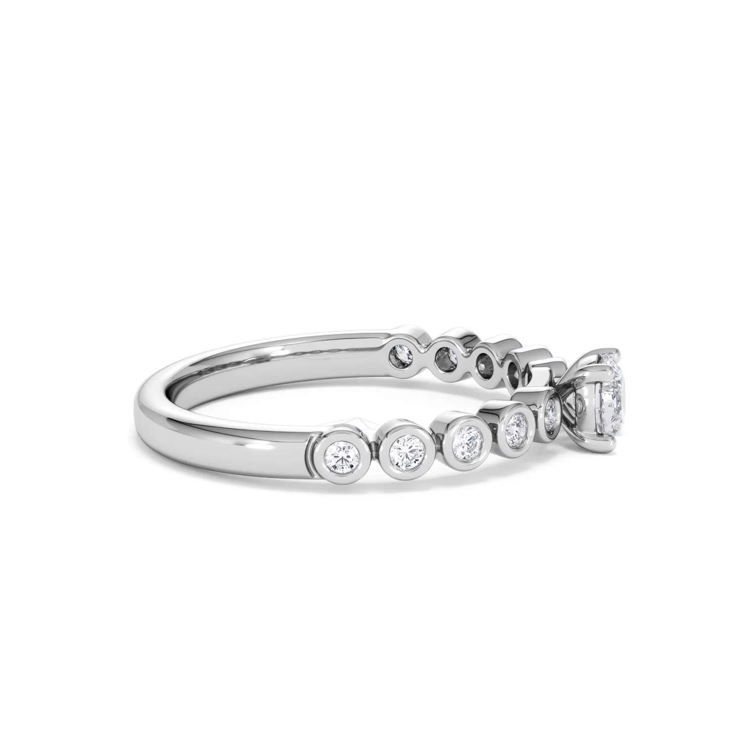 Entwine 0.30ct Round Cut Lab Diamond Solitaire Engagement Ring with Side Stones in Sterling Silver - Image 25