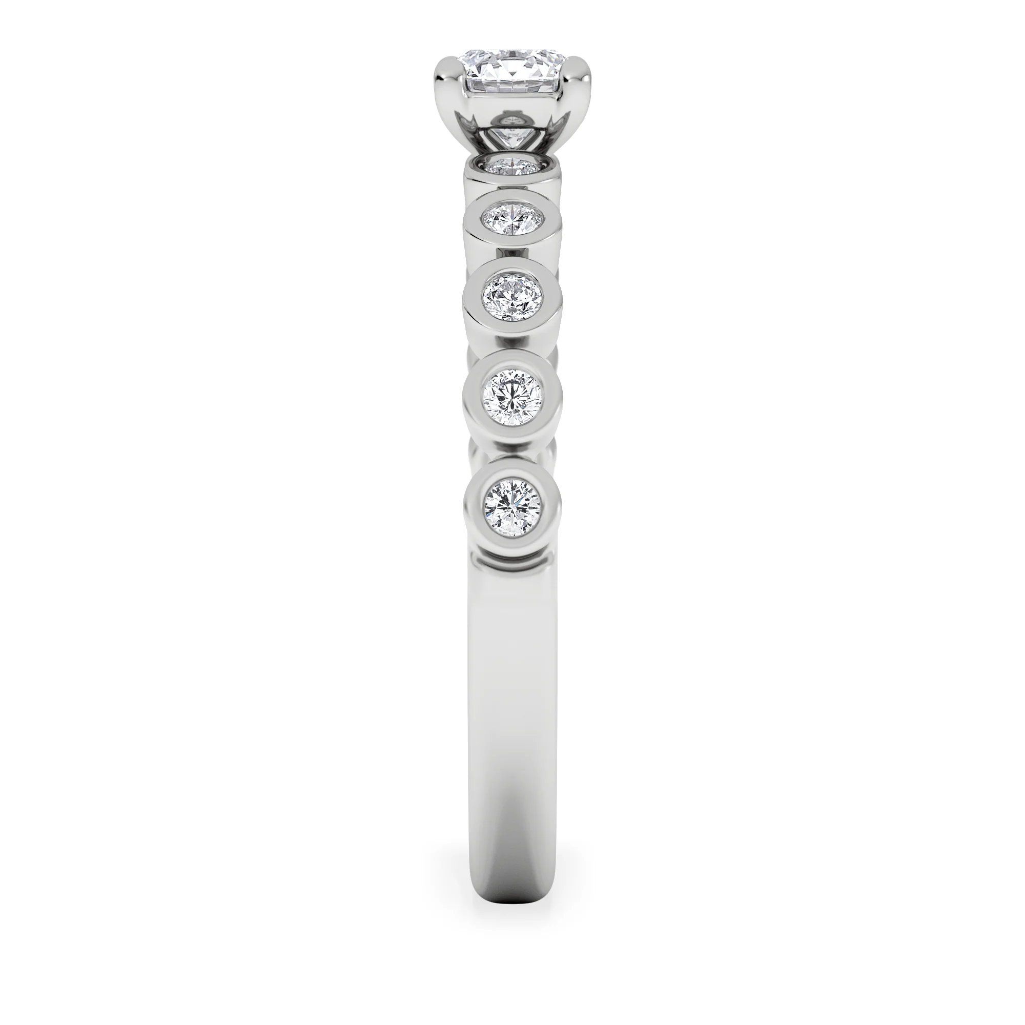 Entwine 0.30ct Round Cut Lab Diamond Solitaire Engagement Ring with Side Stones in Sterling Silver - Image 5