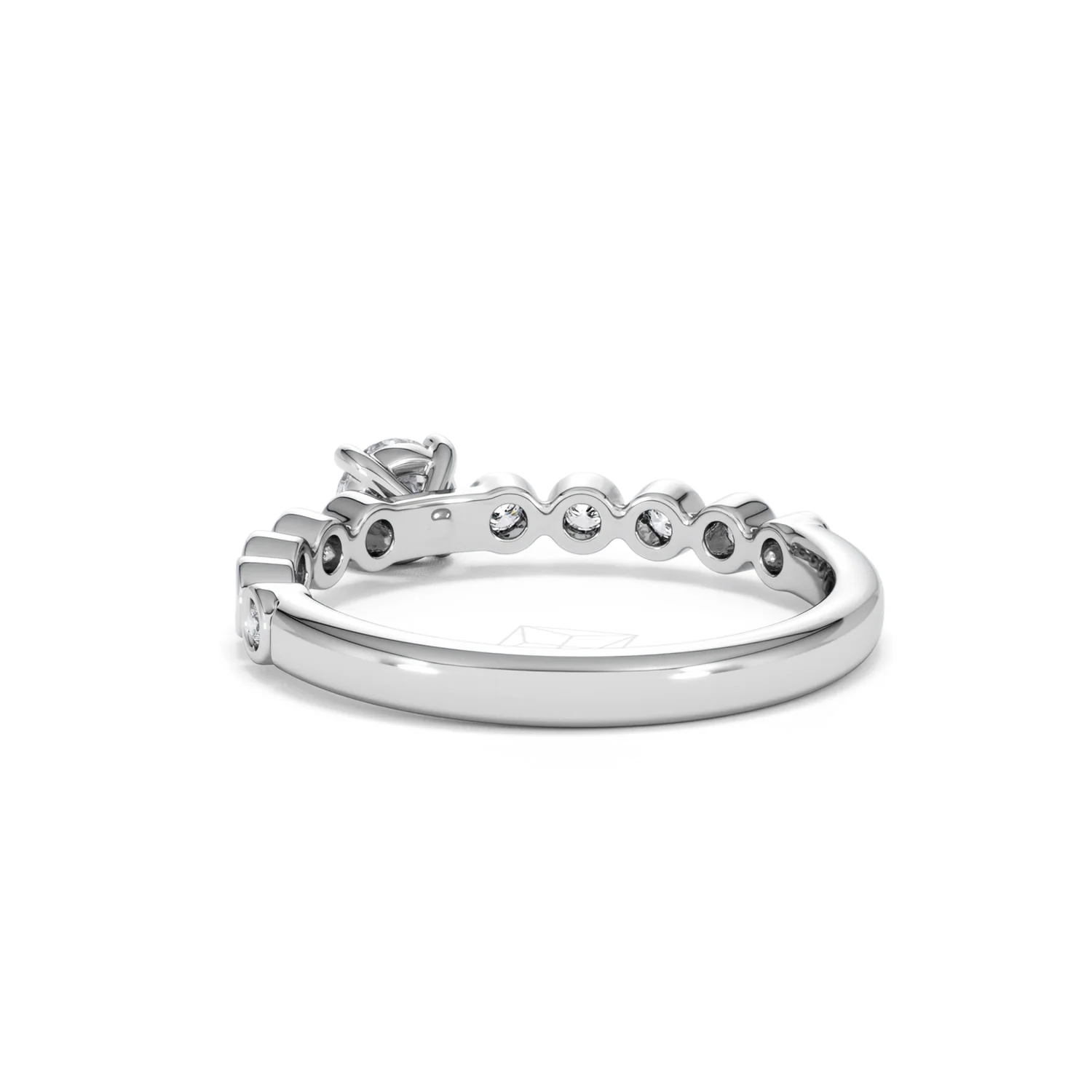 Entwine 0.30ct Round Cut Lab Diamond Solitaire Engagement Ring with Side Stones in Sterling Silver - Image 53