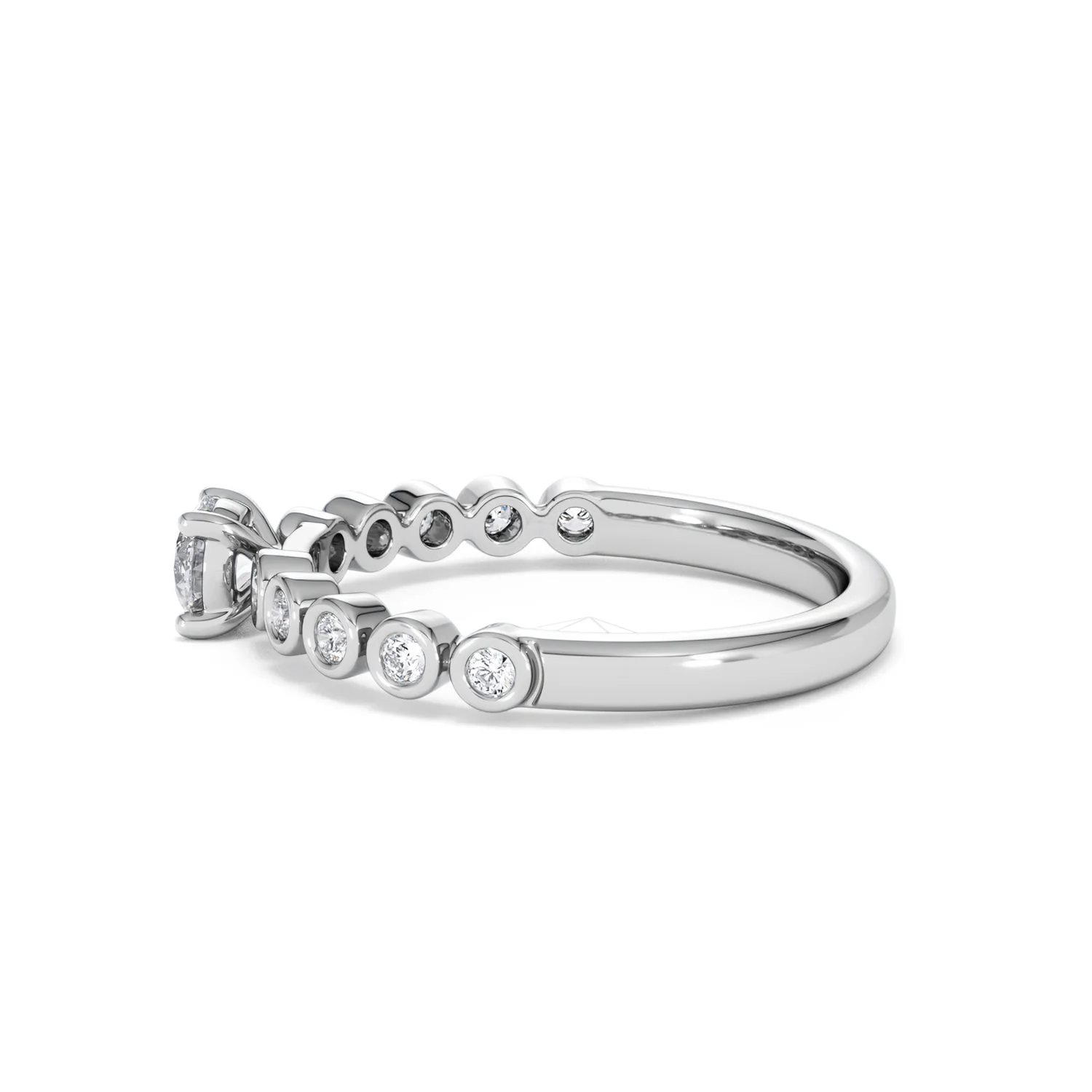 Entwine 0.30ct Round Cut Lab Diamond Solitaire Engagement Ring with Side Stones in Sterling Silver - Image 65