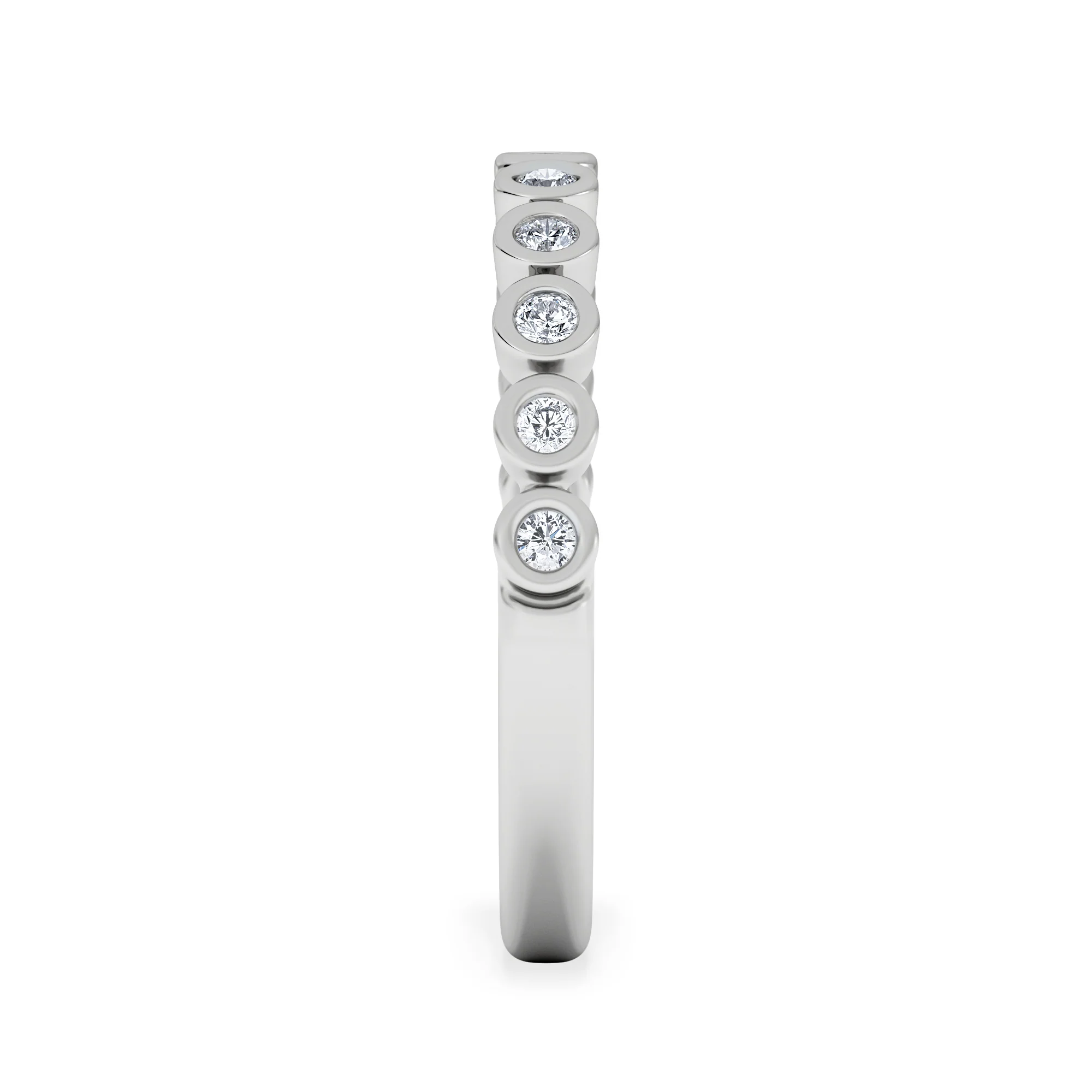 Entwine 0.42ct Round Cut Lab Diamond Half Band Eternity Ring in Sterling Silver - Image 4