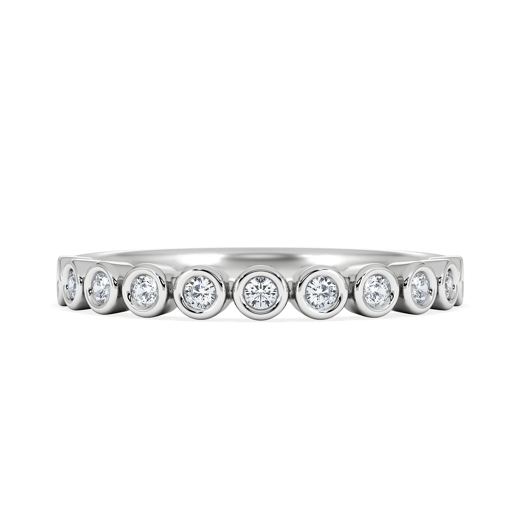 Entwine 0.42ct Round Cut Lab Diamond Half Band Eternity Ring in Sterling Silver - Image 5