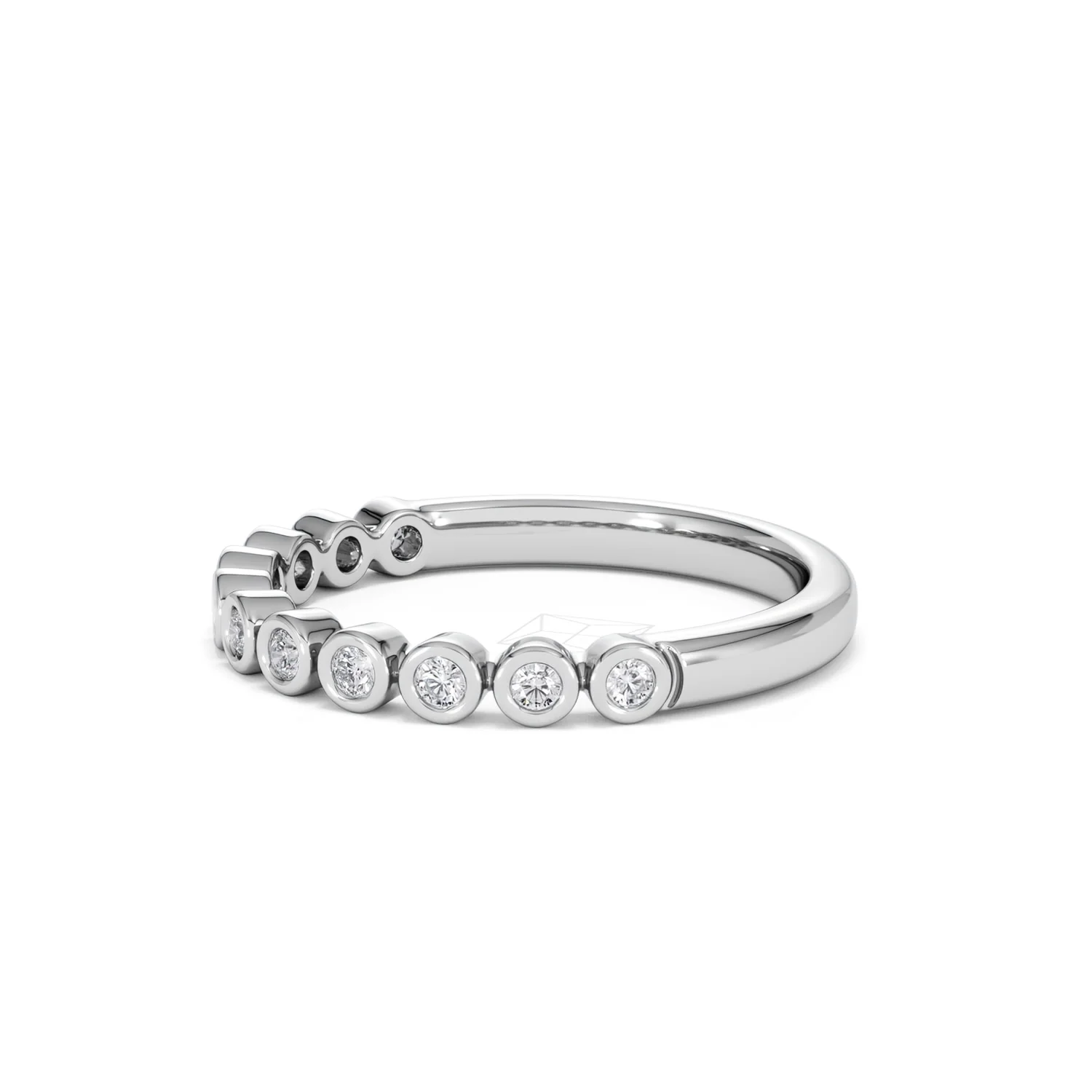 Entwine 0.42ct Round Cut Lab Diamond Half Band Eternity Ring in Sterling Silver - Image 71
