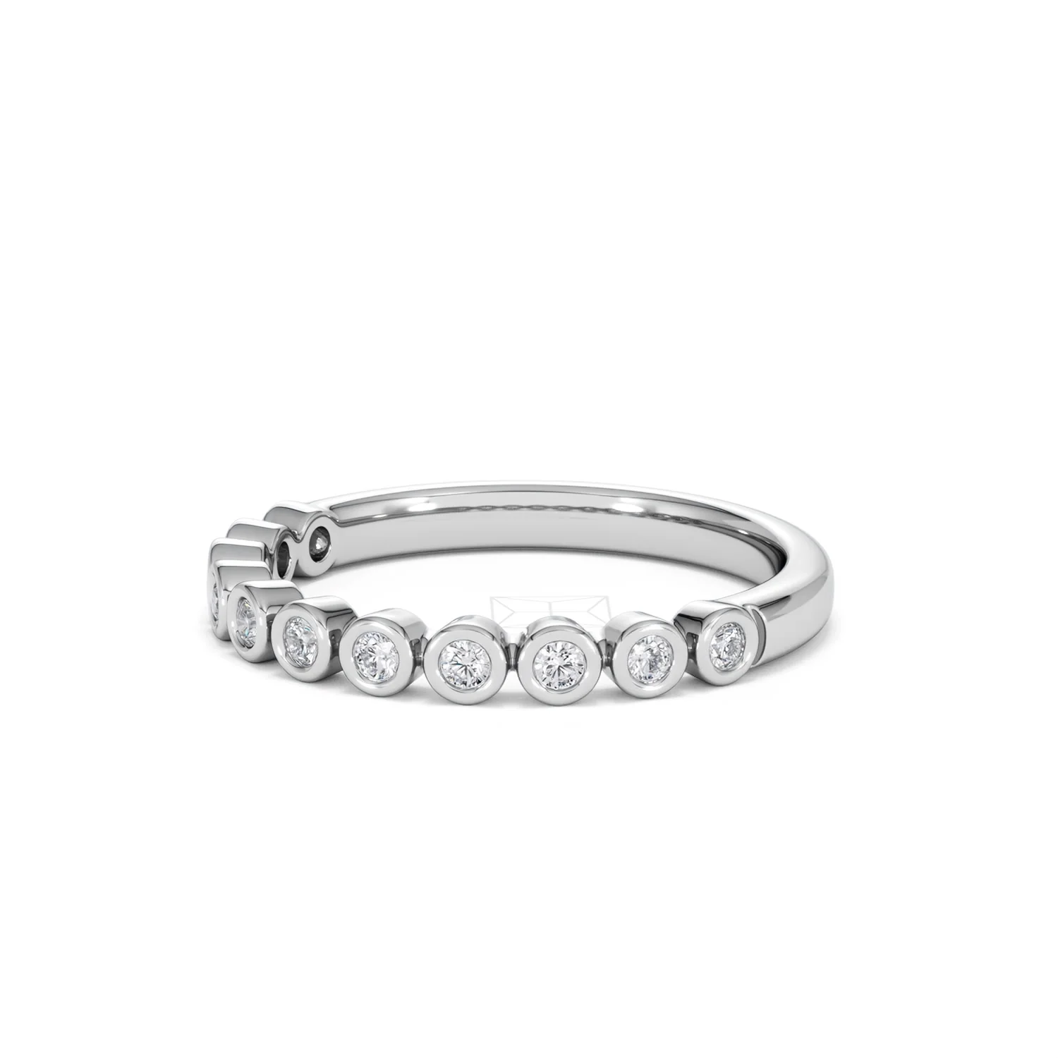 Entwine 0.42ct Round Cut Lab Diamond Half Band Eternity Ring in Sterling Silver - Image 76