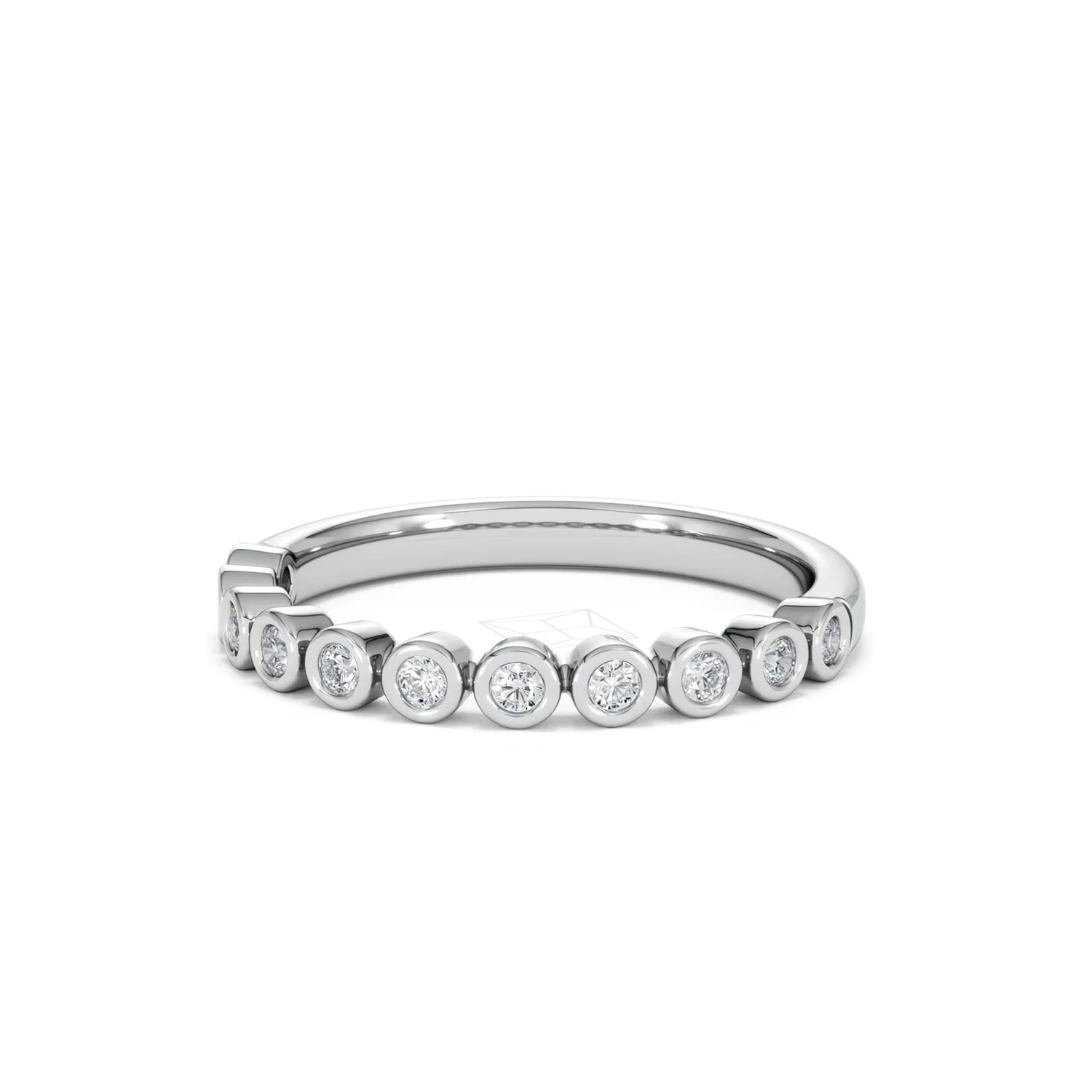 Entwine 0.42ct Round Cut Lab Diamond Half Band Eternity Ring in Sterling Silver - Image 81