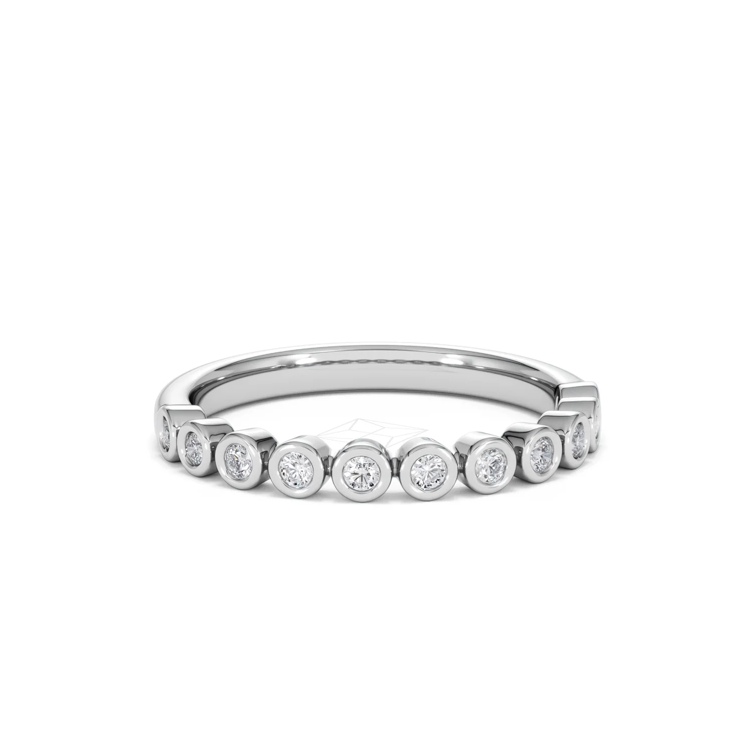 Entwine 0.42ct Round Cut Lab Diamond Half Band Eternity Ring in Sterling Silver - Image 9