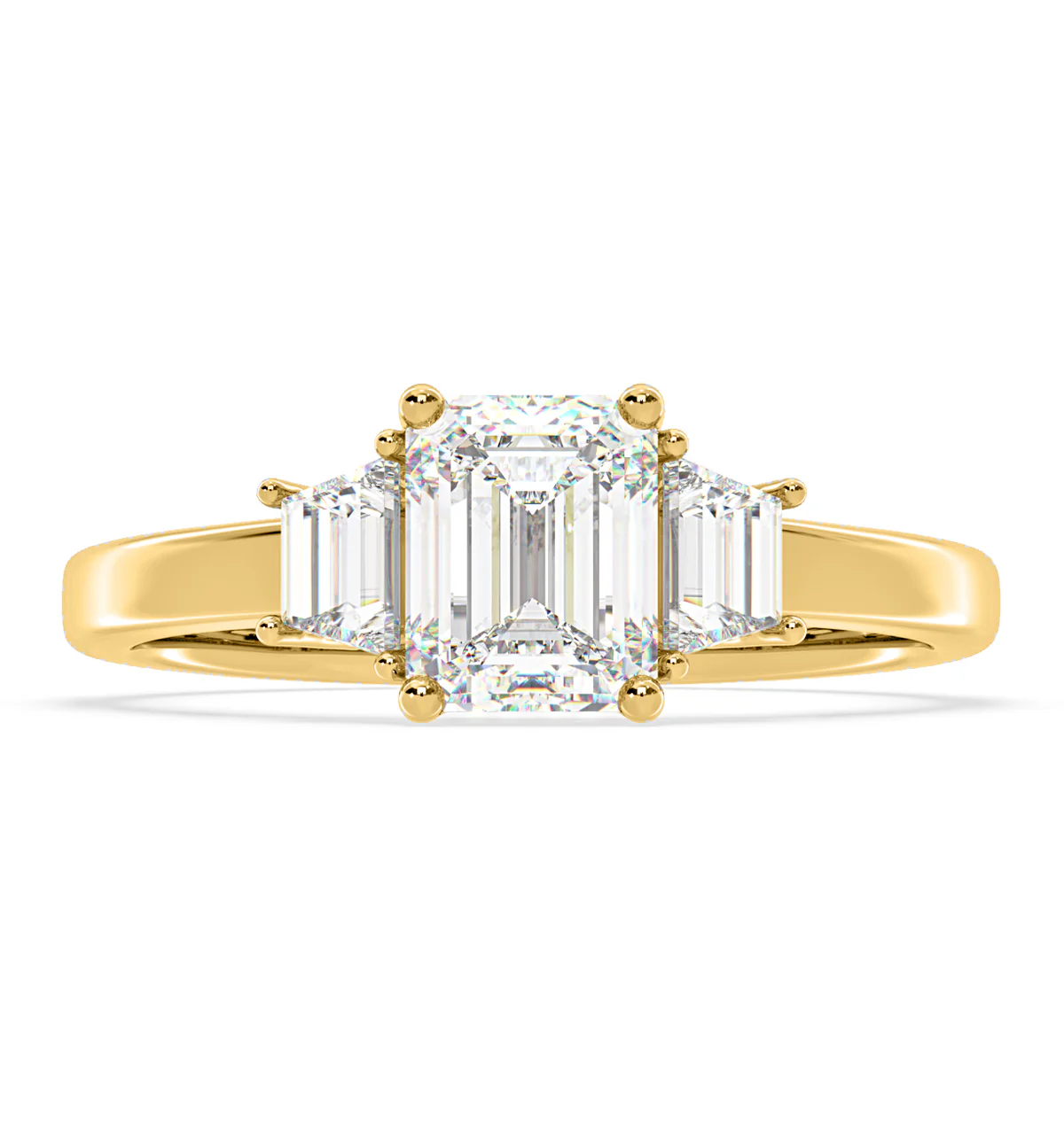 Erika Lab Diamond 1.70ct Emerald Cut Ring in 18K Yellow Gold F/VS1