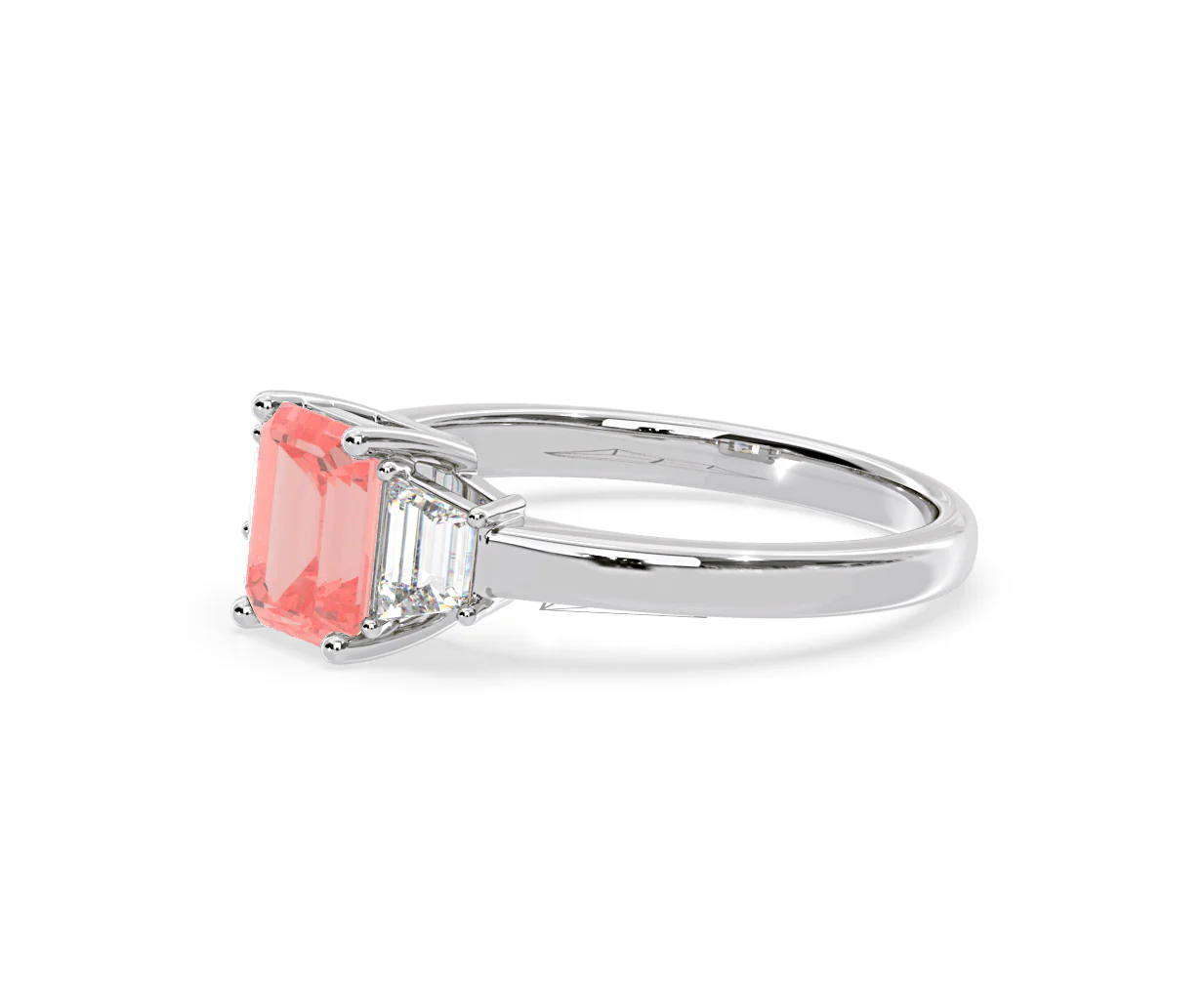 Erika Pink Lab Diamond 1.70ct Emerald Cut Ring in 18K White Gold - Elara Collection - Image 19