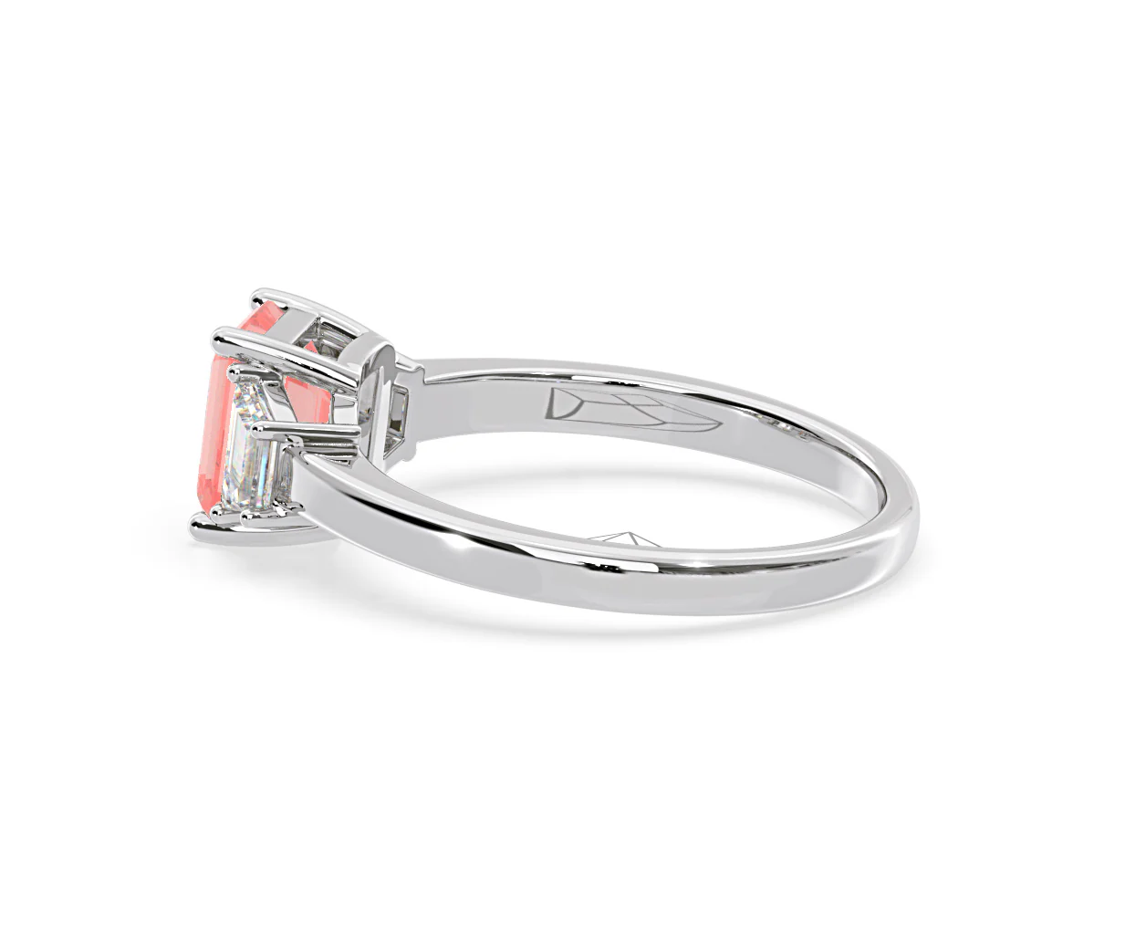 Erika Pink Lab Diamond 1.70ct Emerald Cut Ring in 18K White Gold - Elara Collection - Image 30