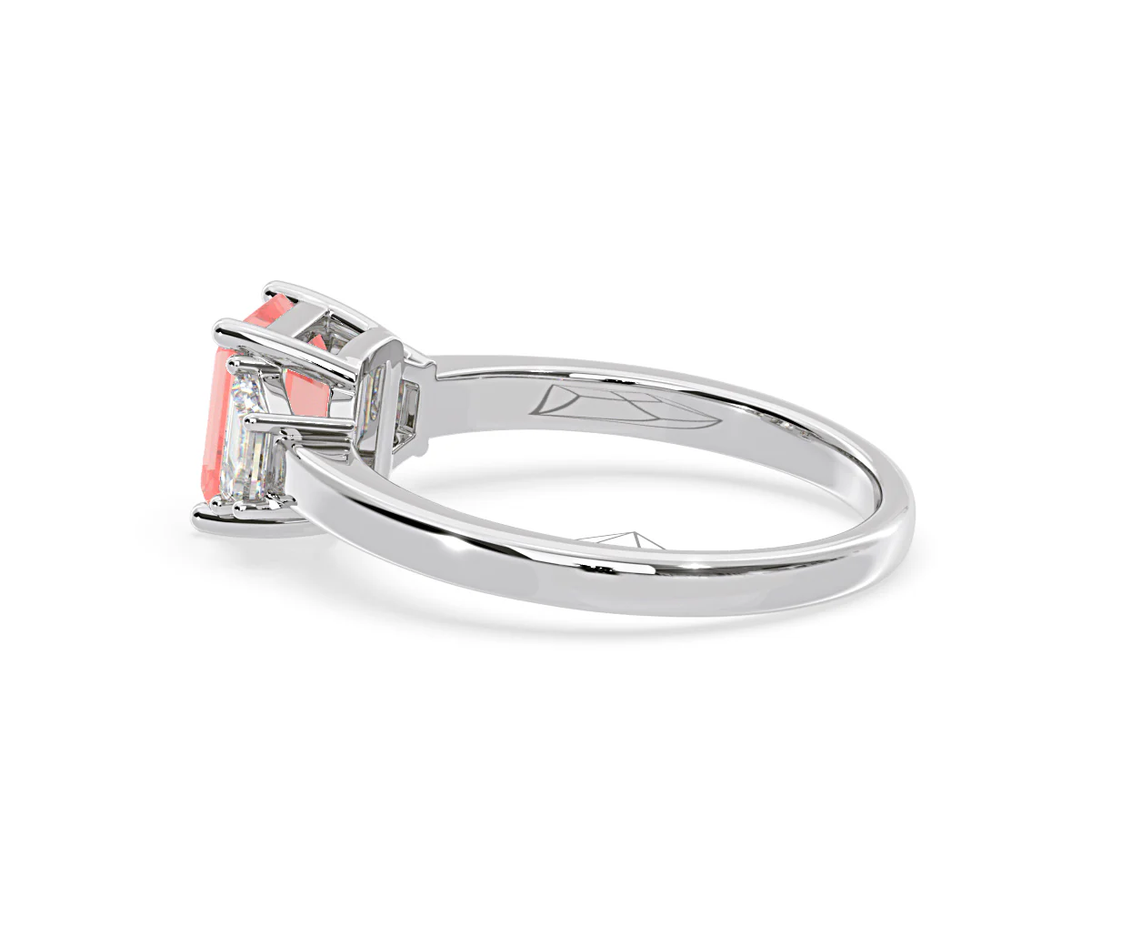 Erika Pink Lab Diamond 1.70ct Emerald Cut Ring in 18K White Gold - Elara Collection - Image 31