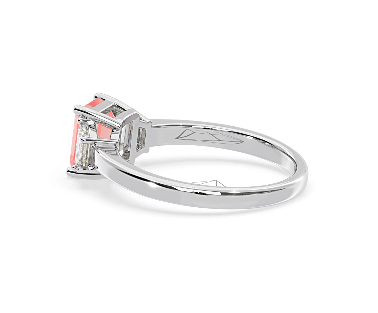 Erika Pink Lab Diamond 1.70ct Emerald Cut Ring in 18K White Gold - Elara Collection - Image 32