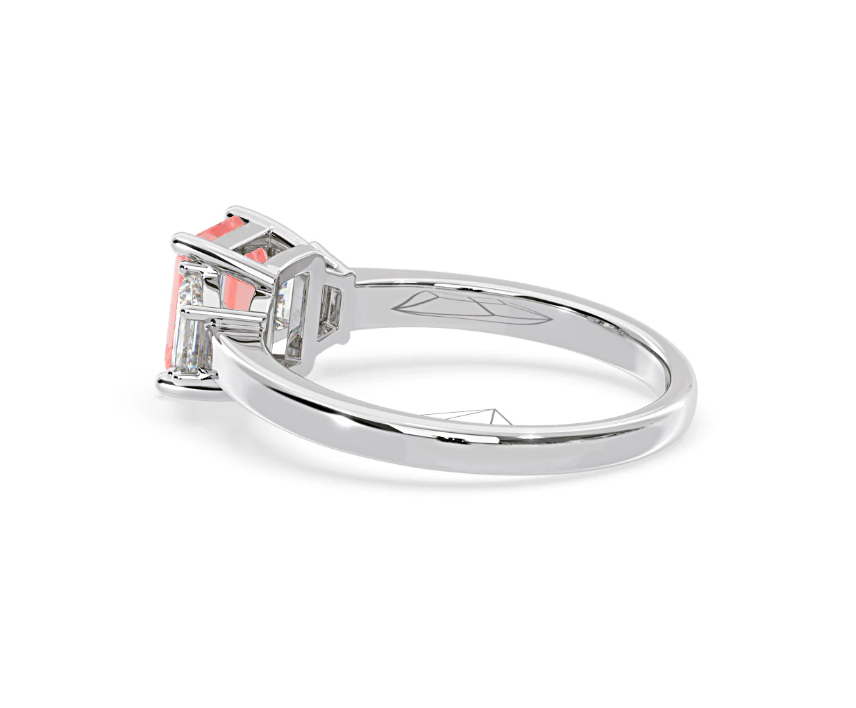 Erika Pink Lab Diamond 1.70ct Emerald Cut Ring in 18K White Gold - Elara Collection - Image 33